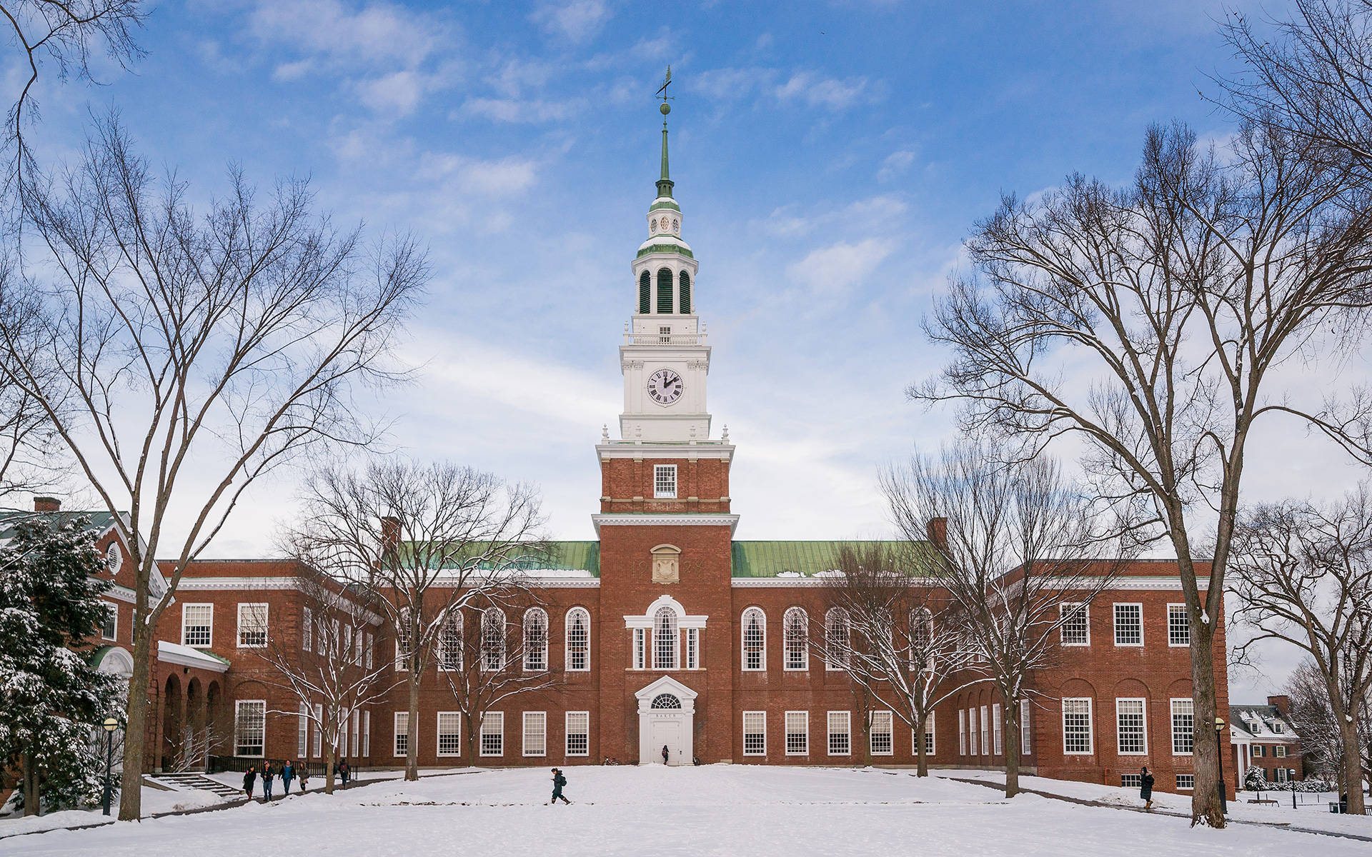 Winter Dartmouth College Baker-berry Library Background