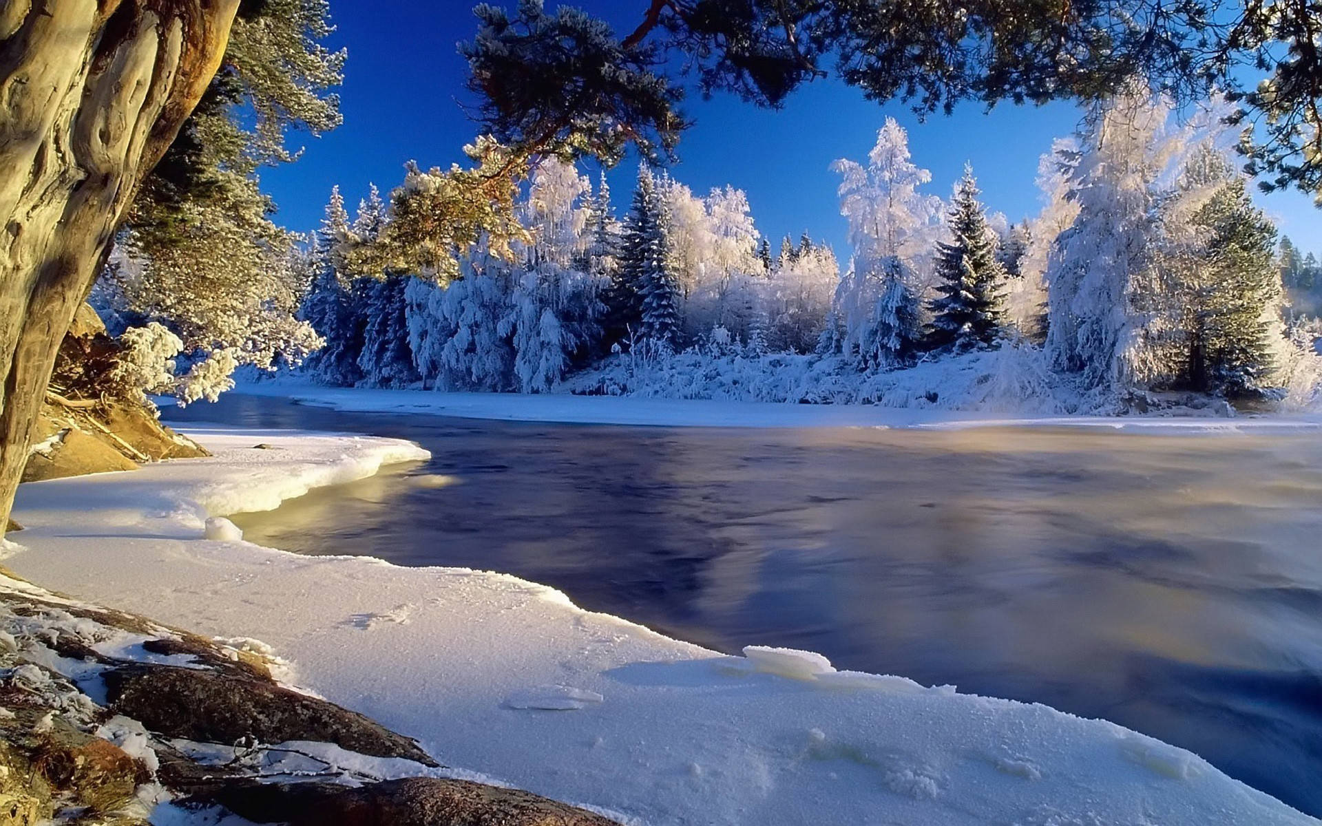 Winter Frozen Lake Dalarna County Sweden Screen Saver