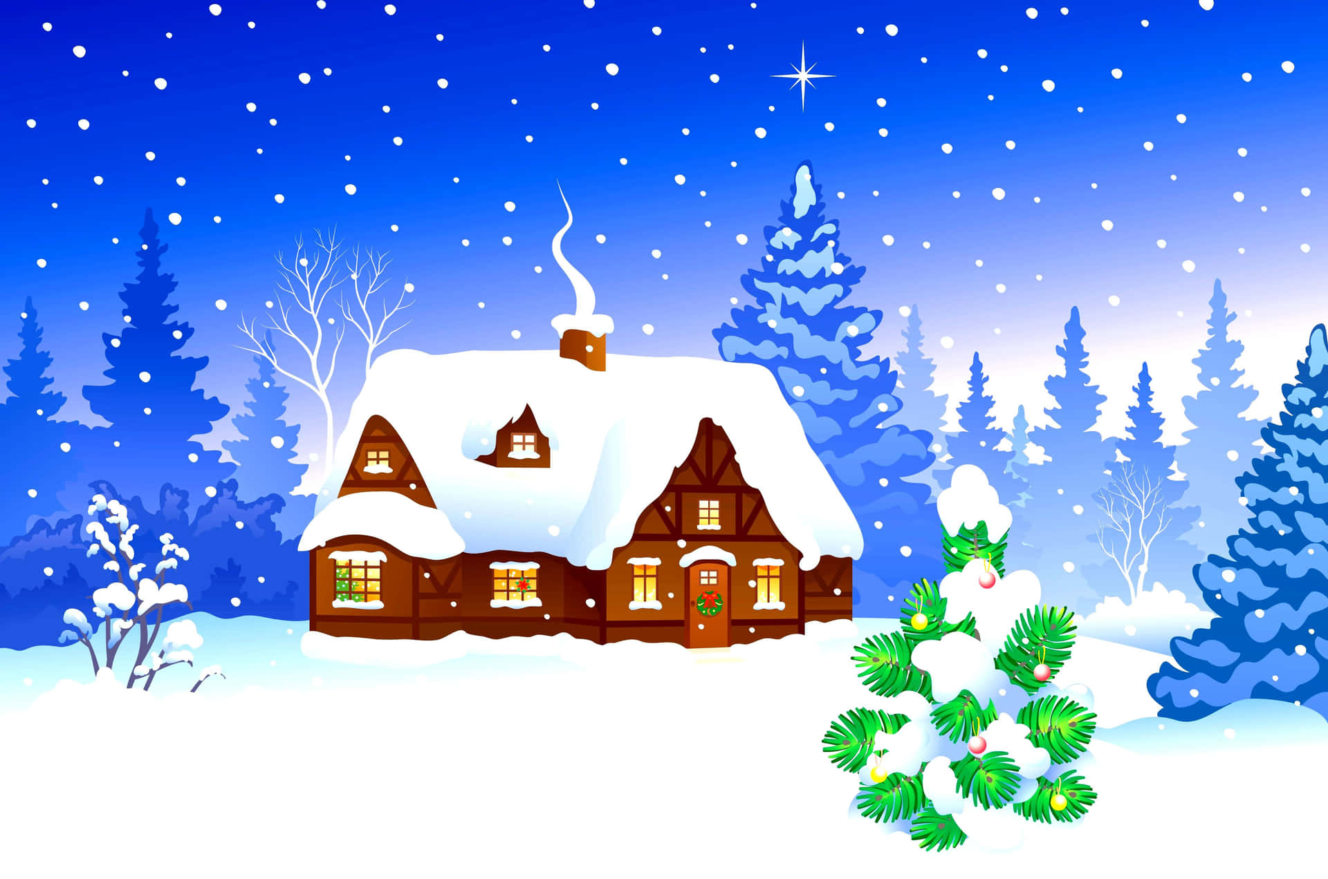Winter Holiday Desktop Digital Artwork Background