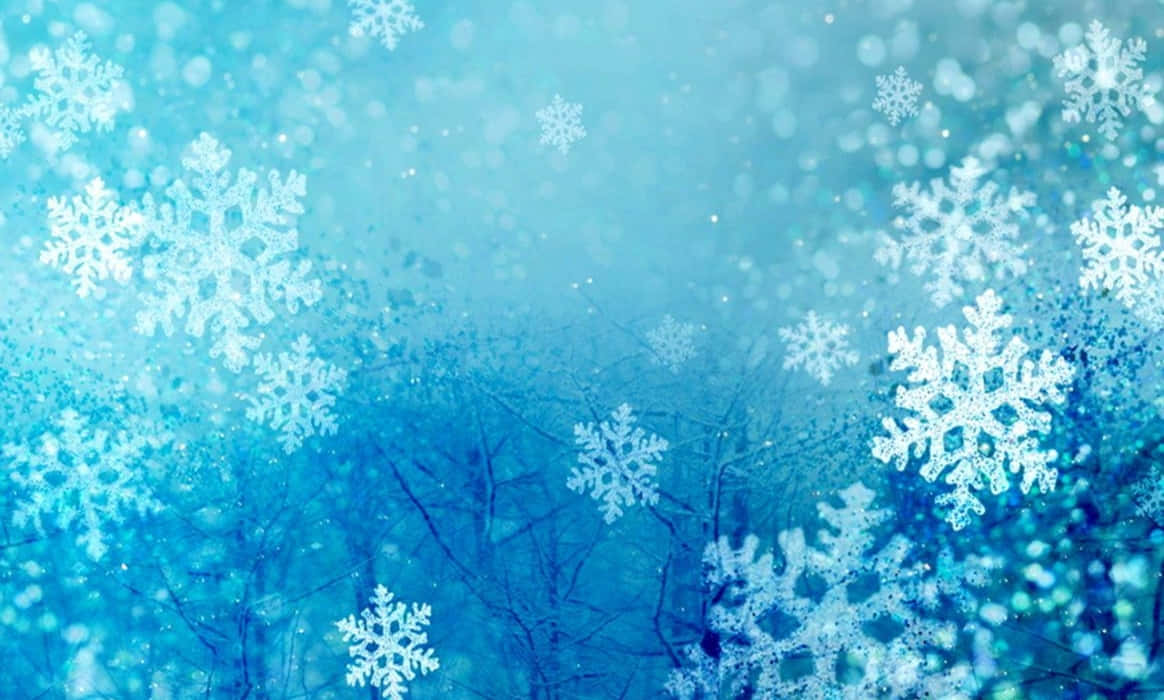 Winter Holiday Desktop With White Snowflakes Background