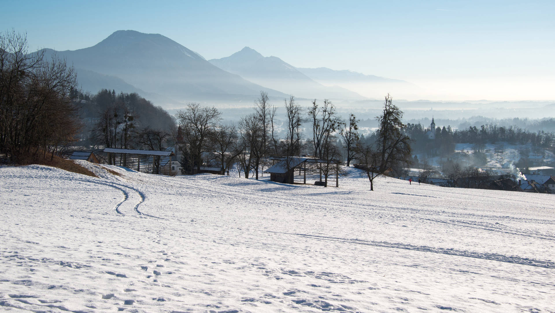 Winter In Gorje Slovenia Background