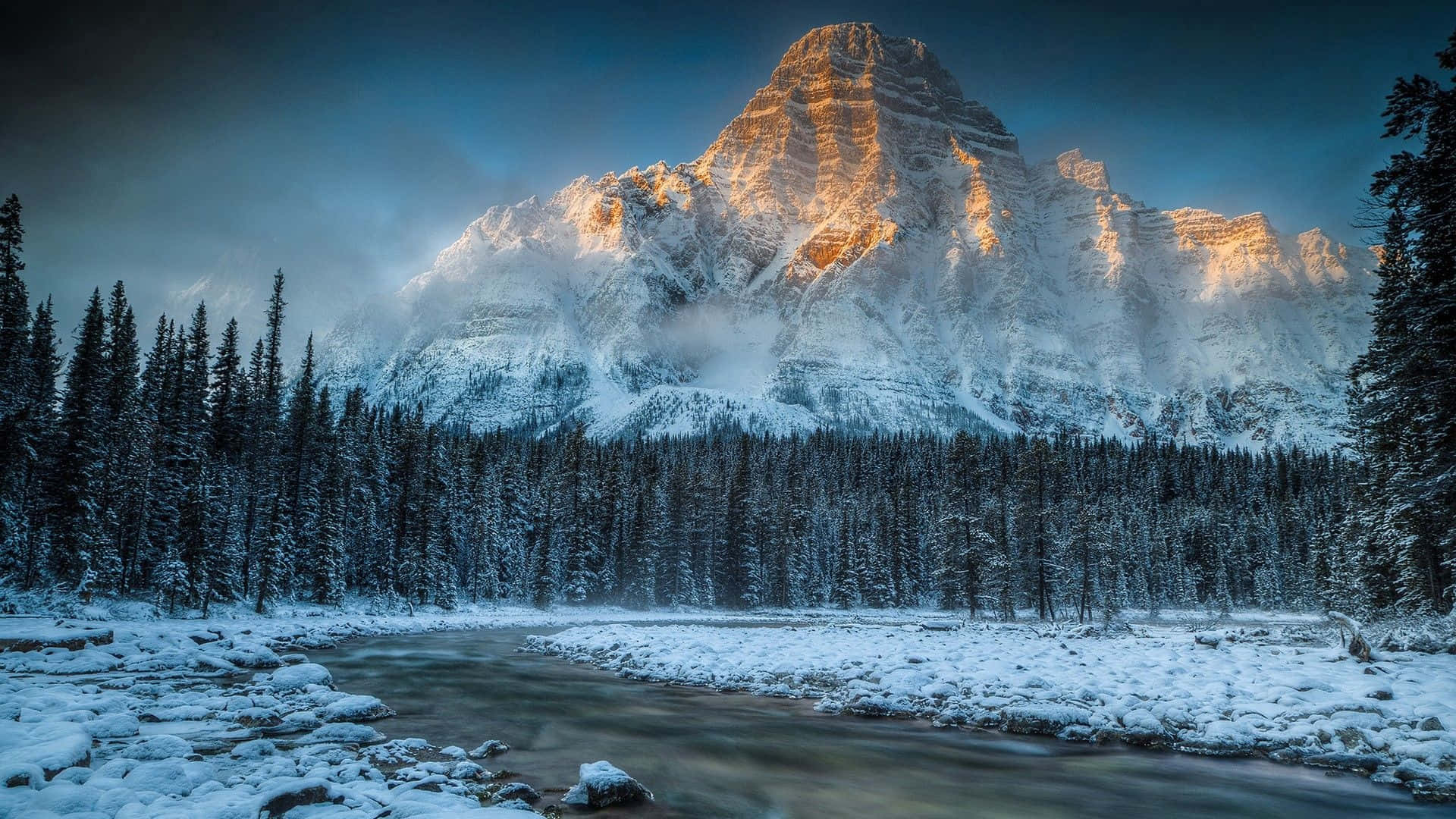 Winter Mountain For Laptop Background