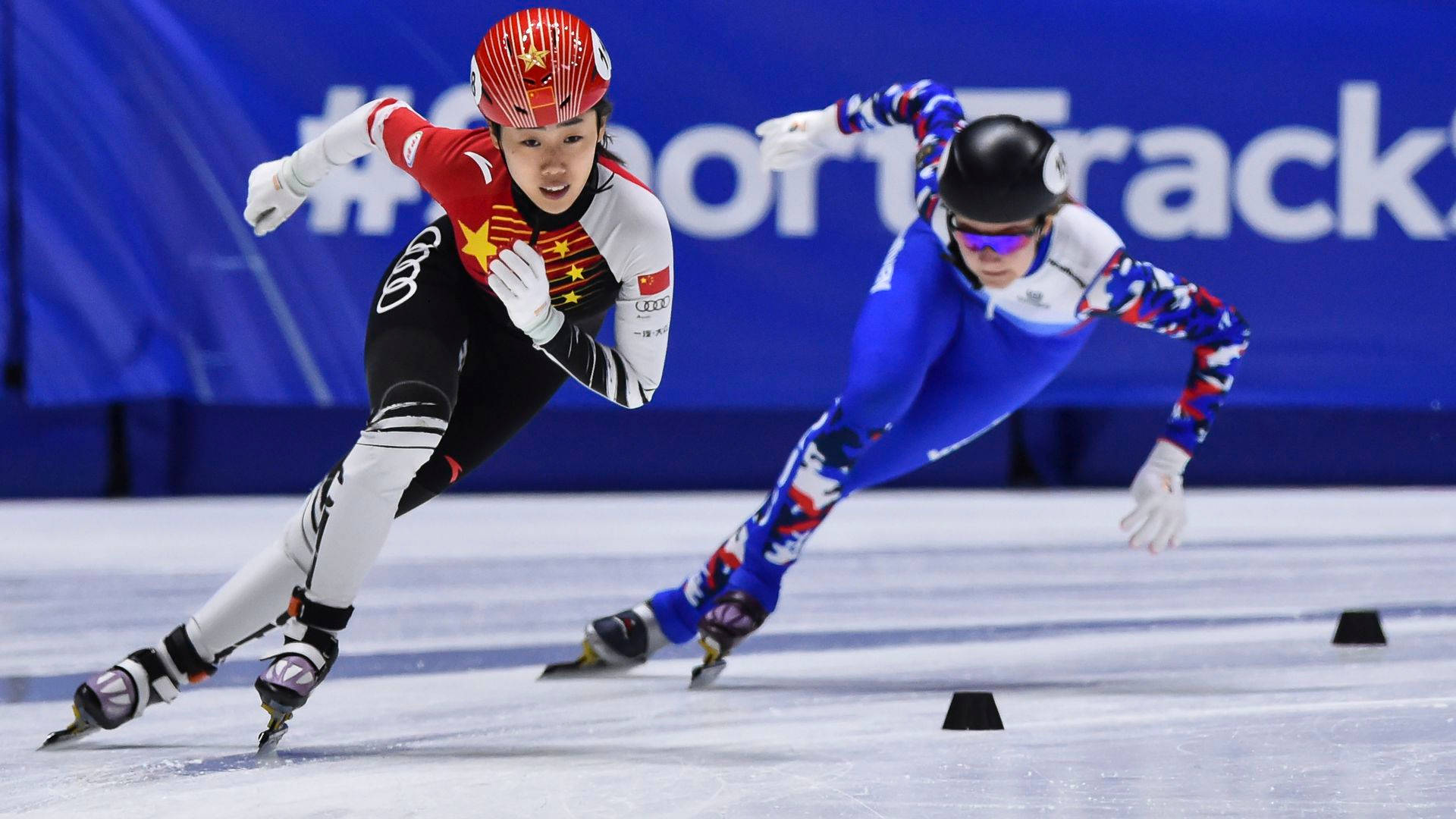 Winter Olympics Chinese Speed Skater Background