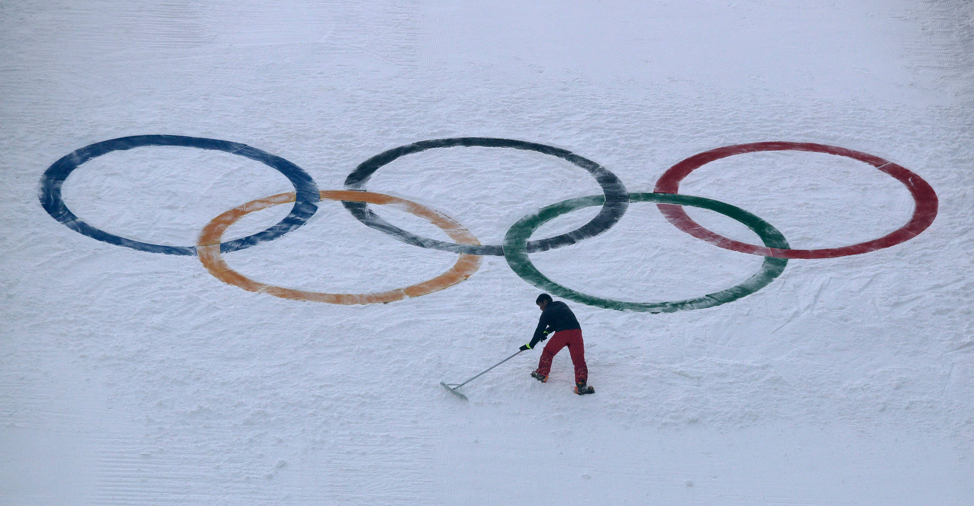 Winter Olympics Logo In The Ground Background