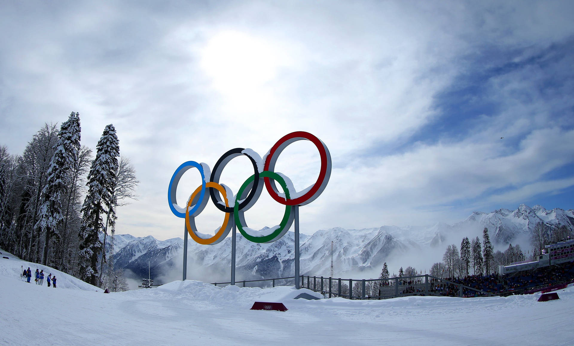Winter Olympics Rings At Sochi Background