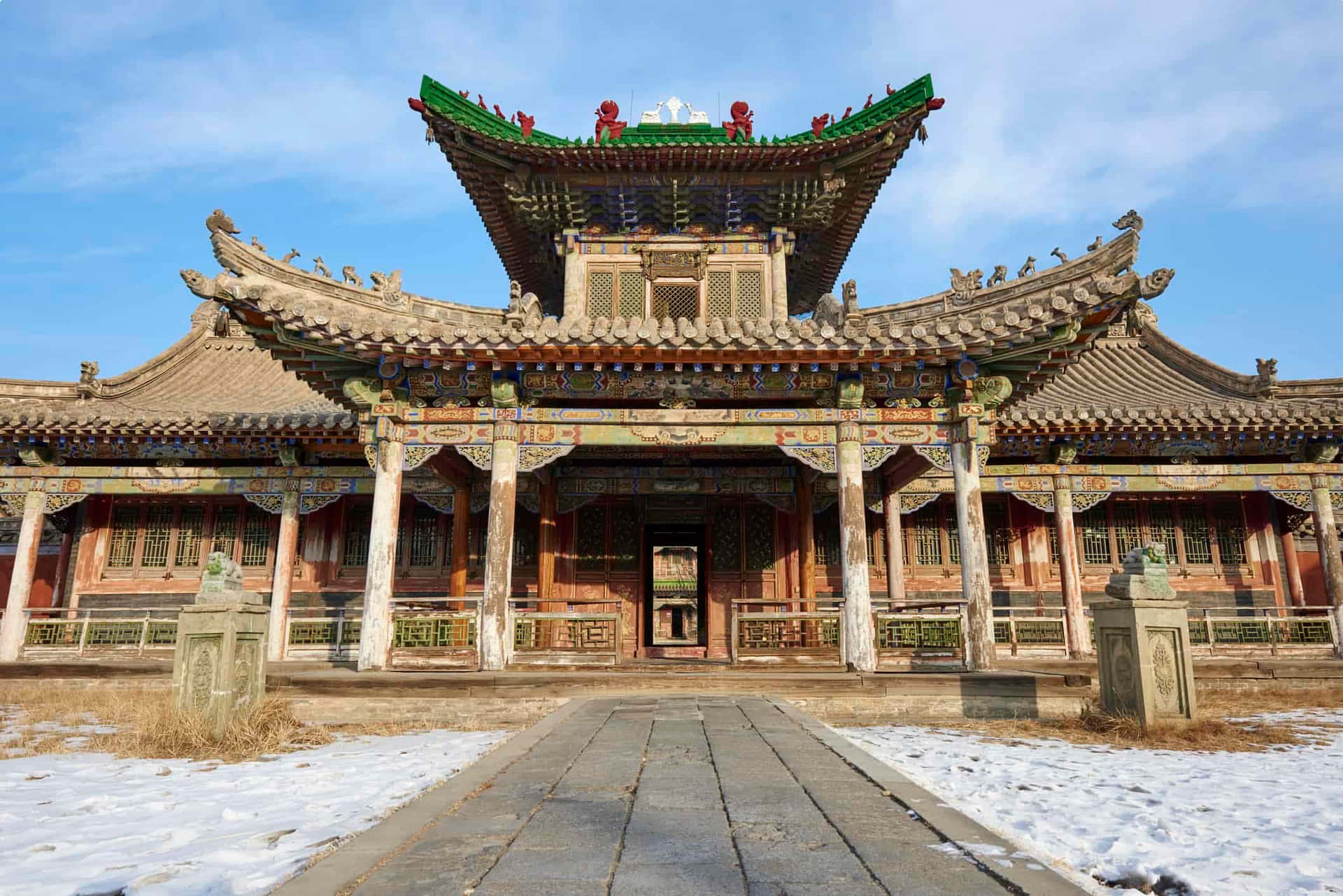 Winter Palace Of The Bogd Khan Majestic Background