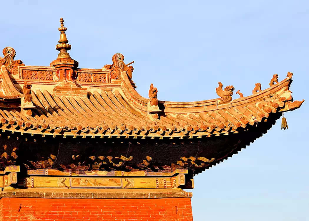 Winter Palace Of The Bogd Khan Museum Roof Details Background