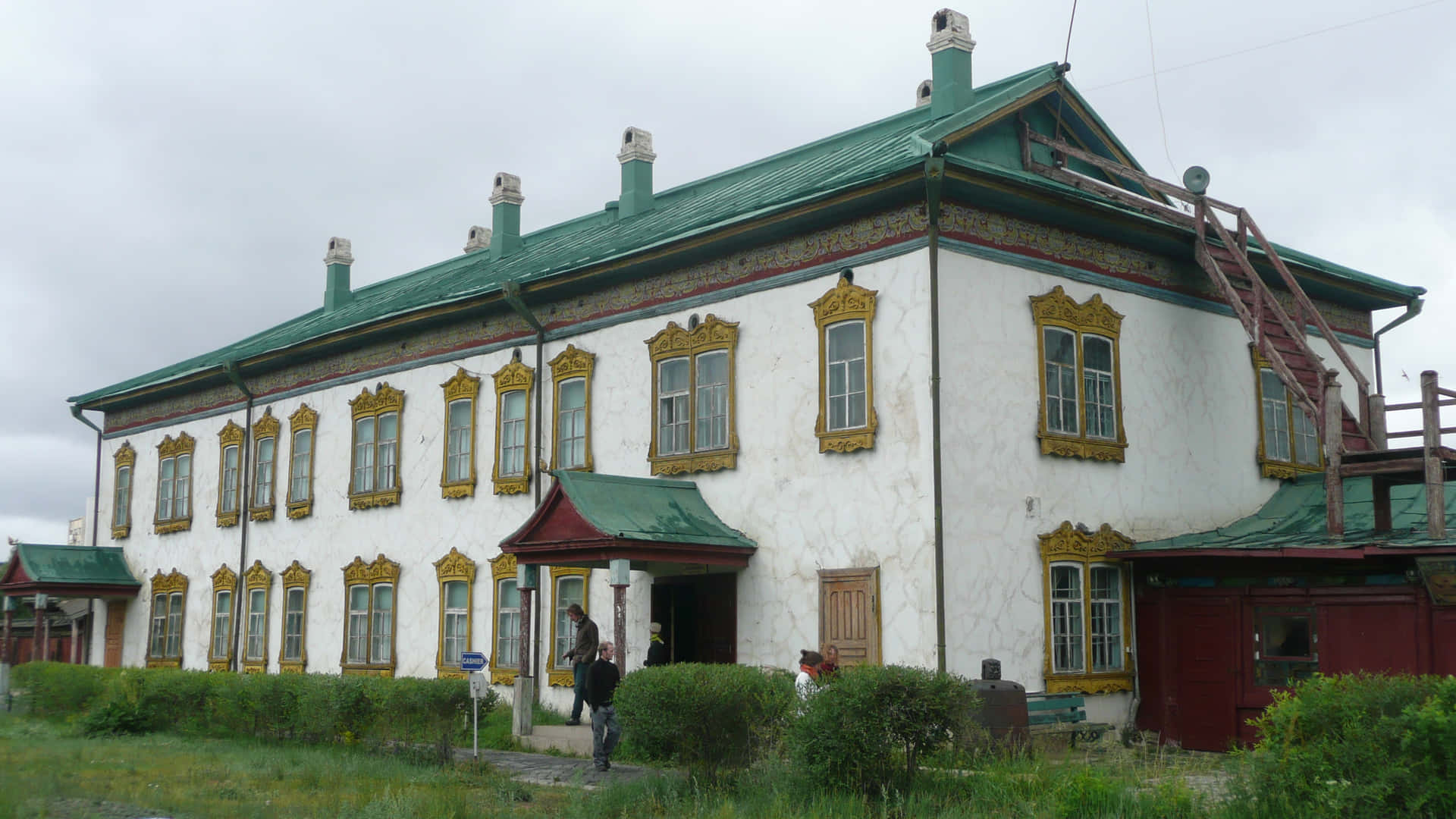 Winter Palace Of The Bogd Khan Museum White Sky Background