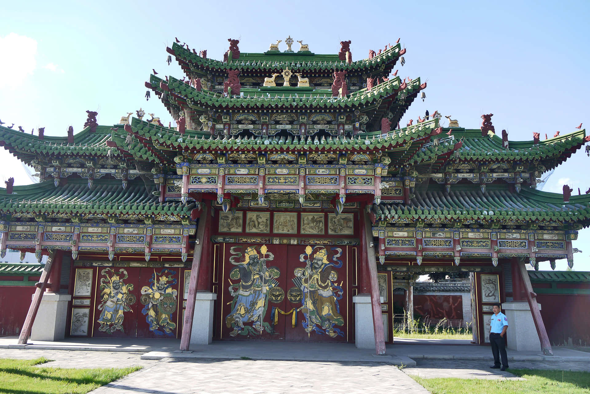 Winter Palace Of The Bogd Khan On Sunny Afternoon Background