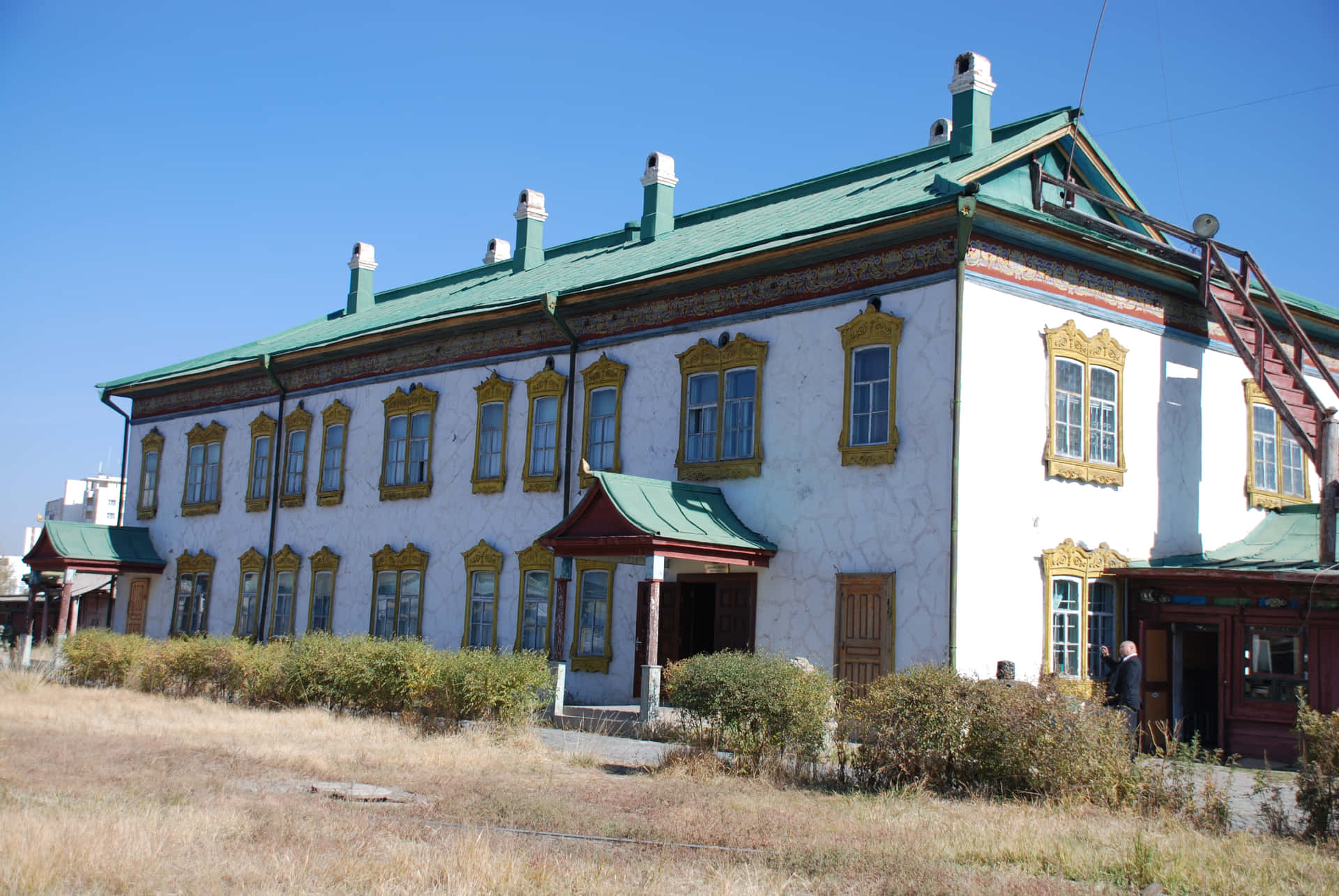 Winter Palace Of The Bogd Khan White Museum Building Background