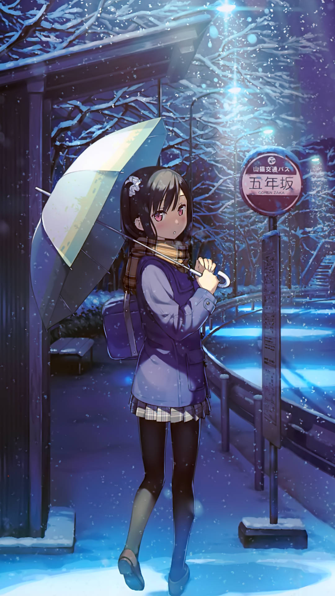 Winter Phone Bus Stop Background