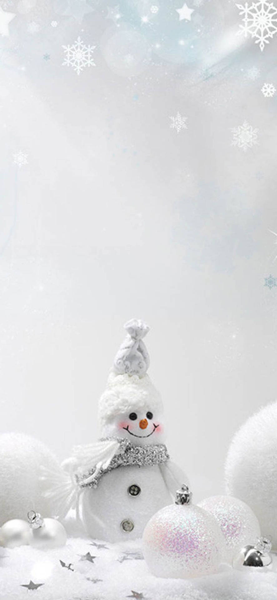 Winter Phone Smiling Snowman Background