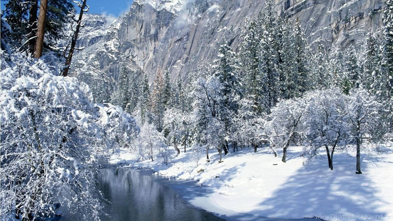 Winter Scene 1366 X 768 Background