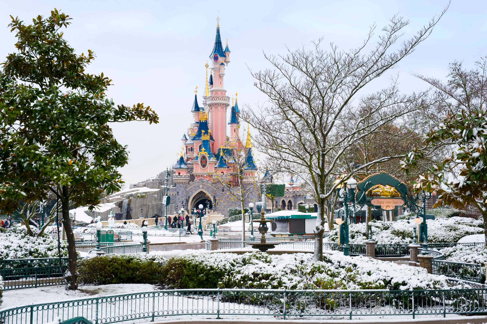Winter Season In Disneyland Background