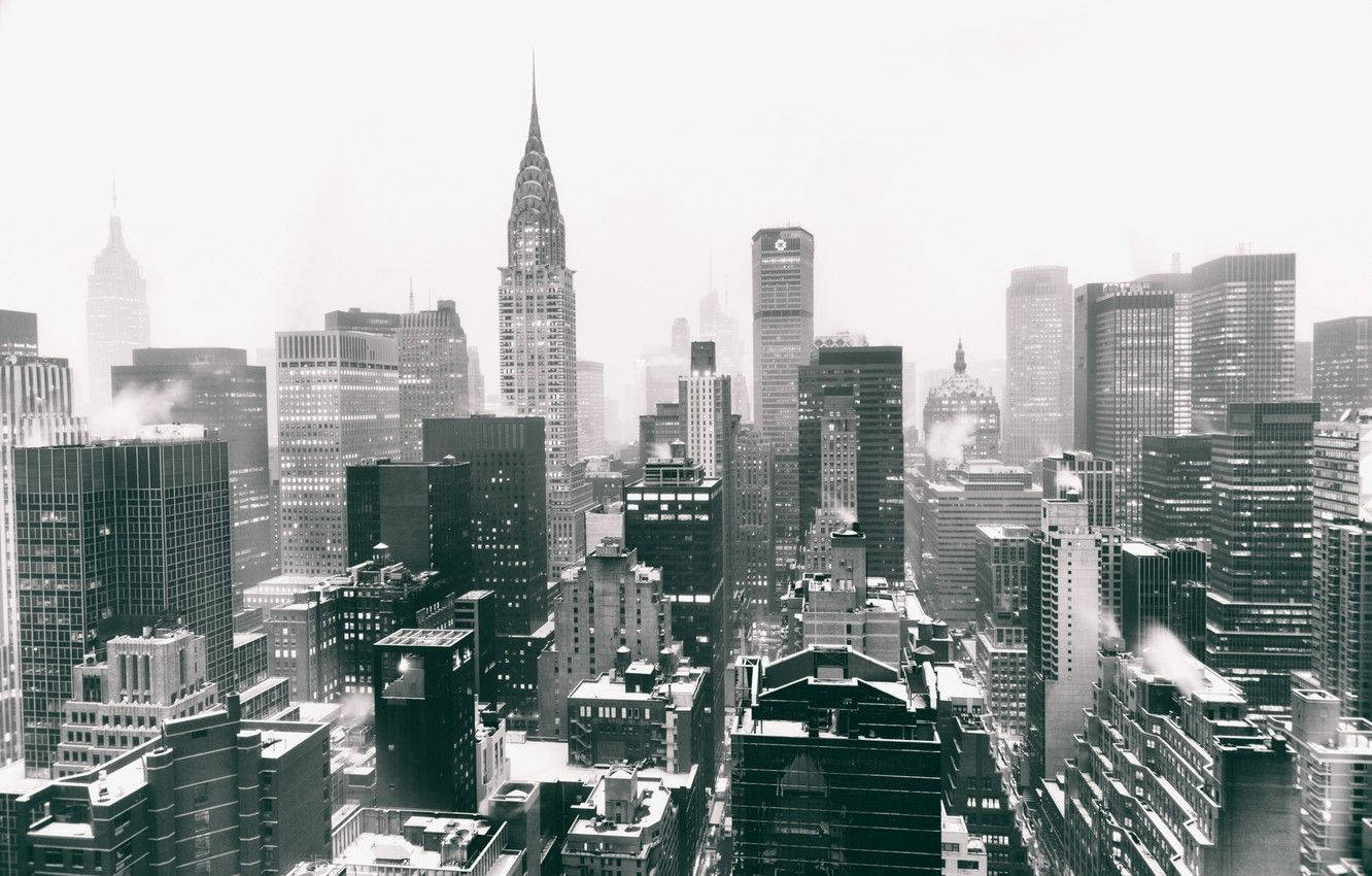 Winter Skyline New York Computer Background