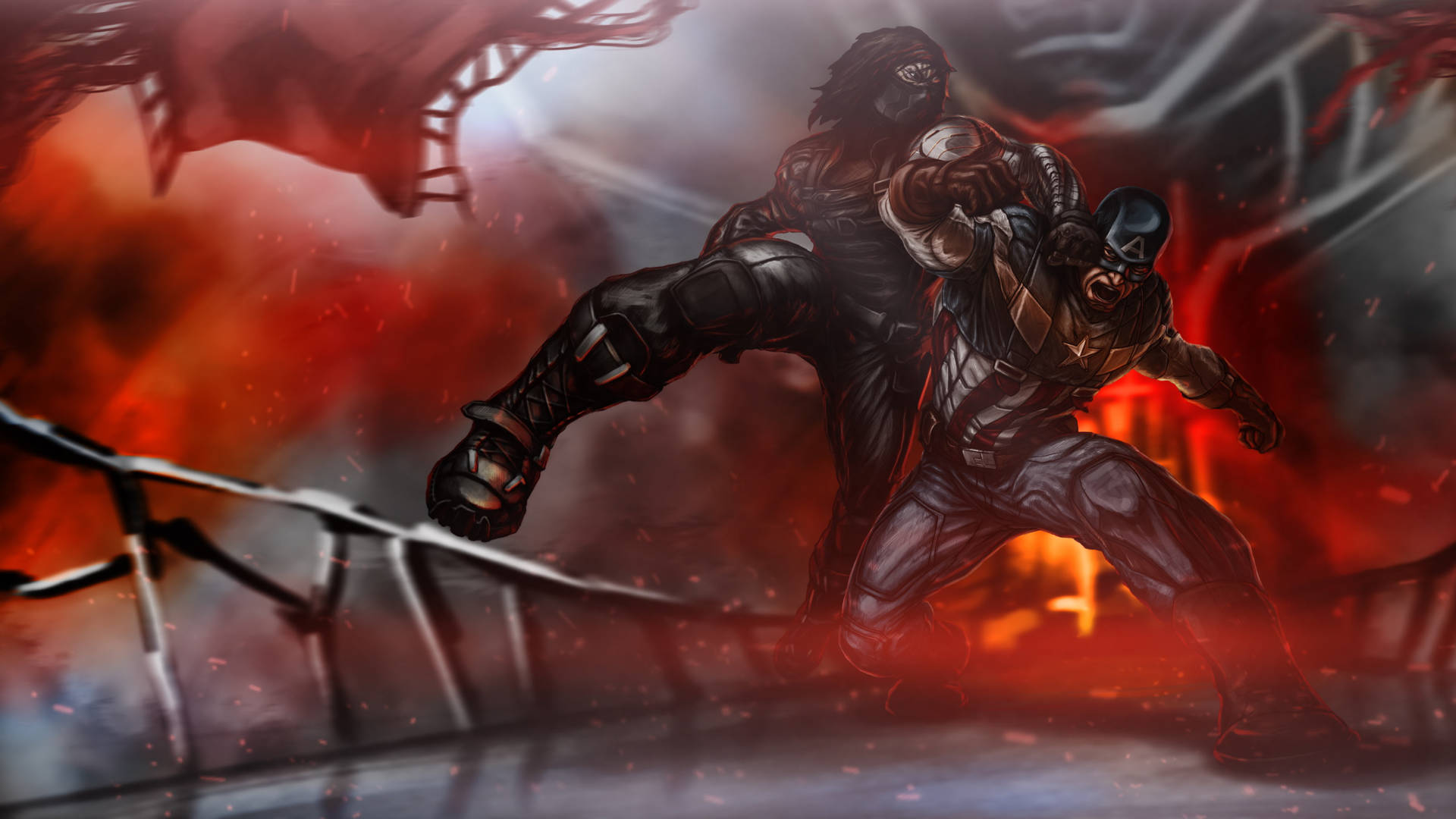 Winter Soldier And Captain America Comic Background