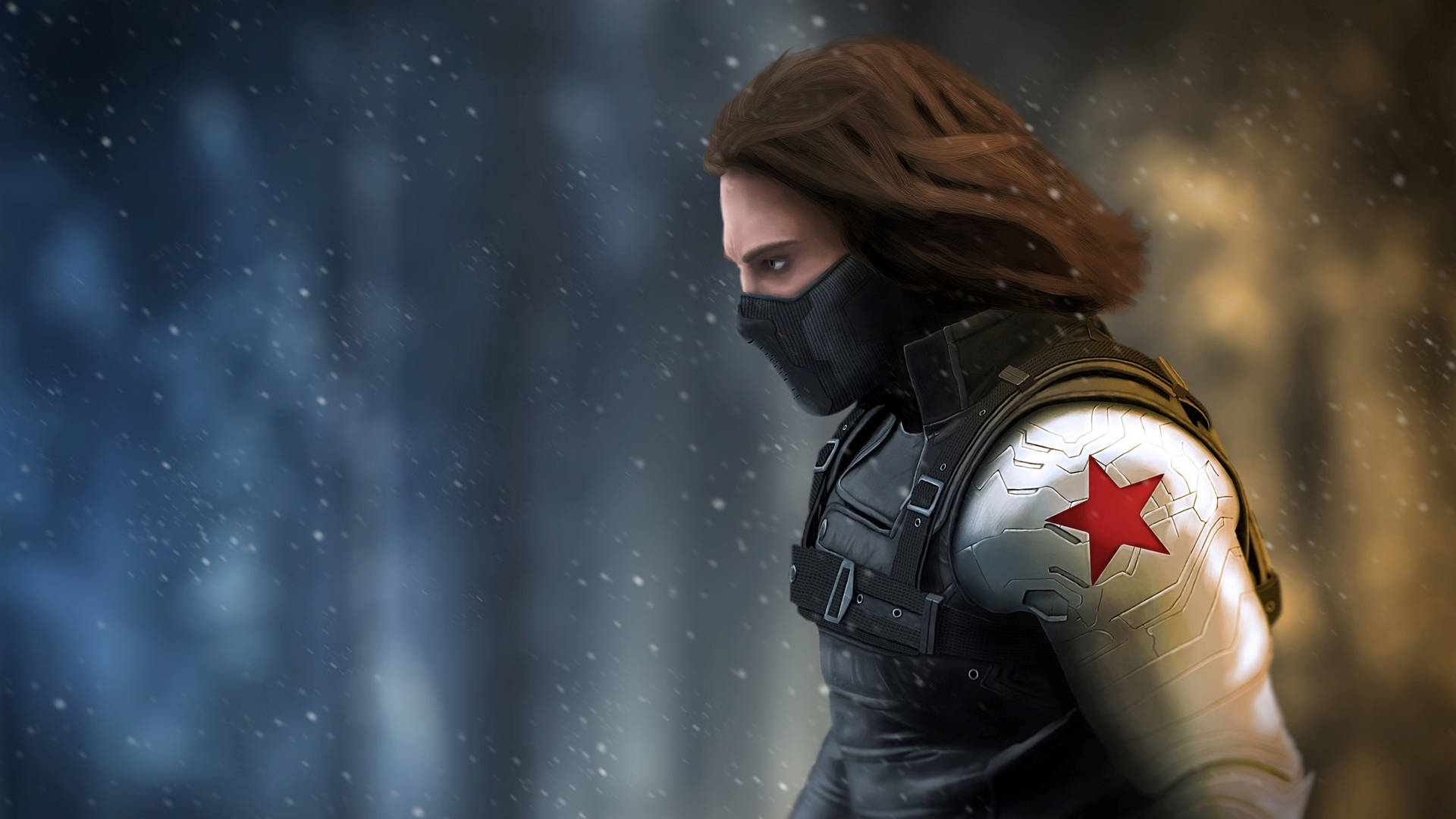 Winter Soldier Red Star Background