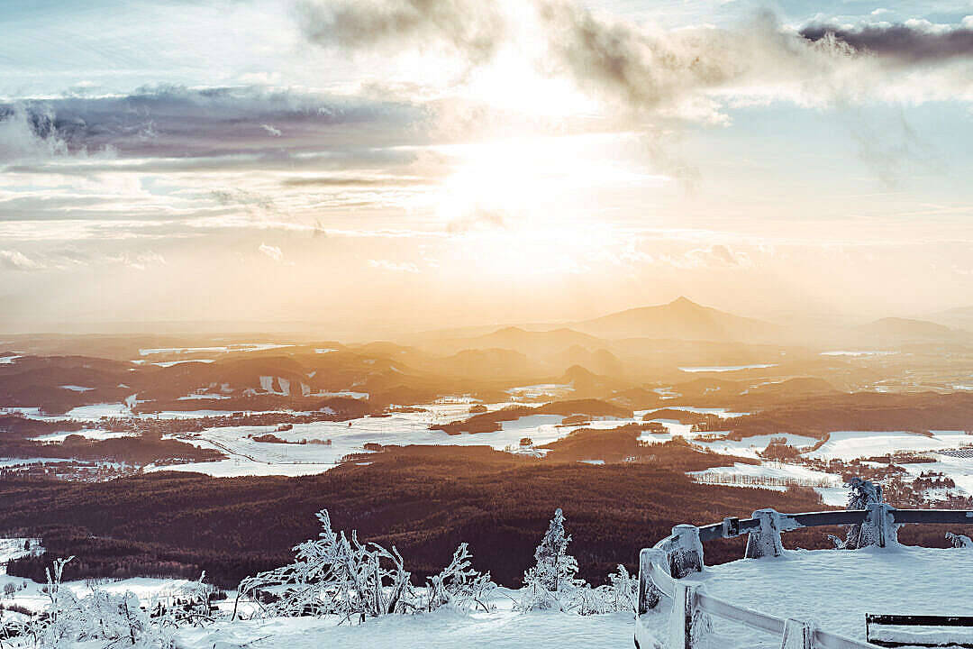 Winter Sunrise Mountains Hd Scenery Background