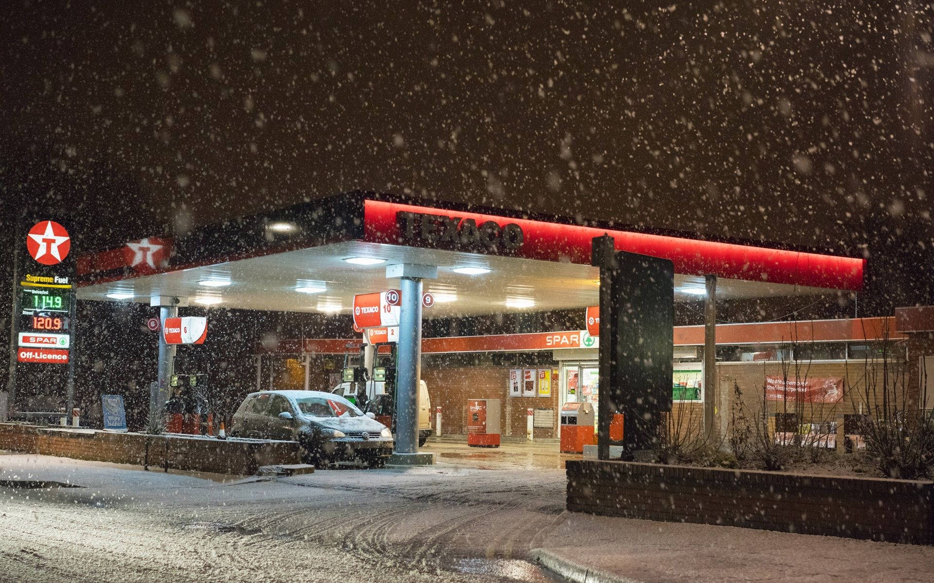 Winter Texaco Gas Station