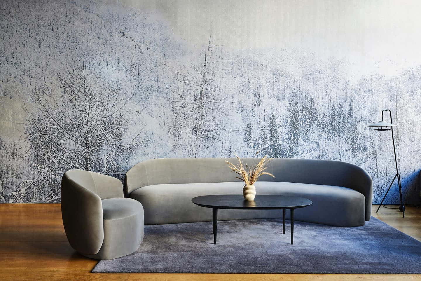 Winter Themed Living Room Decor Background