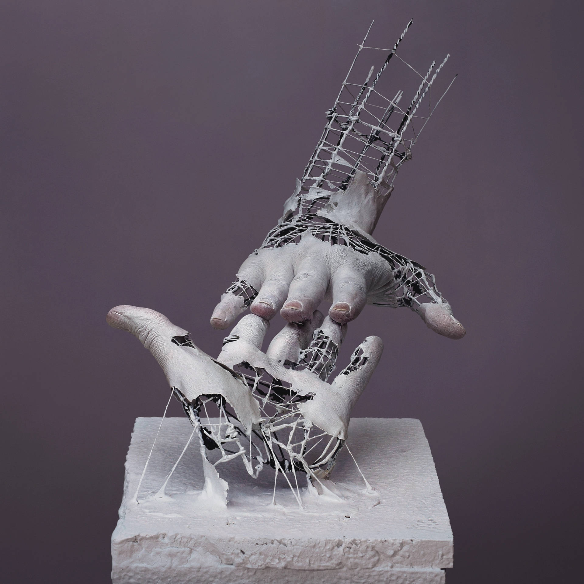 Wire Hand Sculpture Background