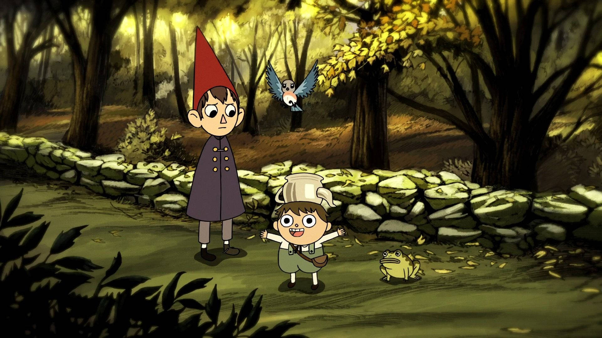 Wirt And Greg Standing Over The Garden Wall Background
