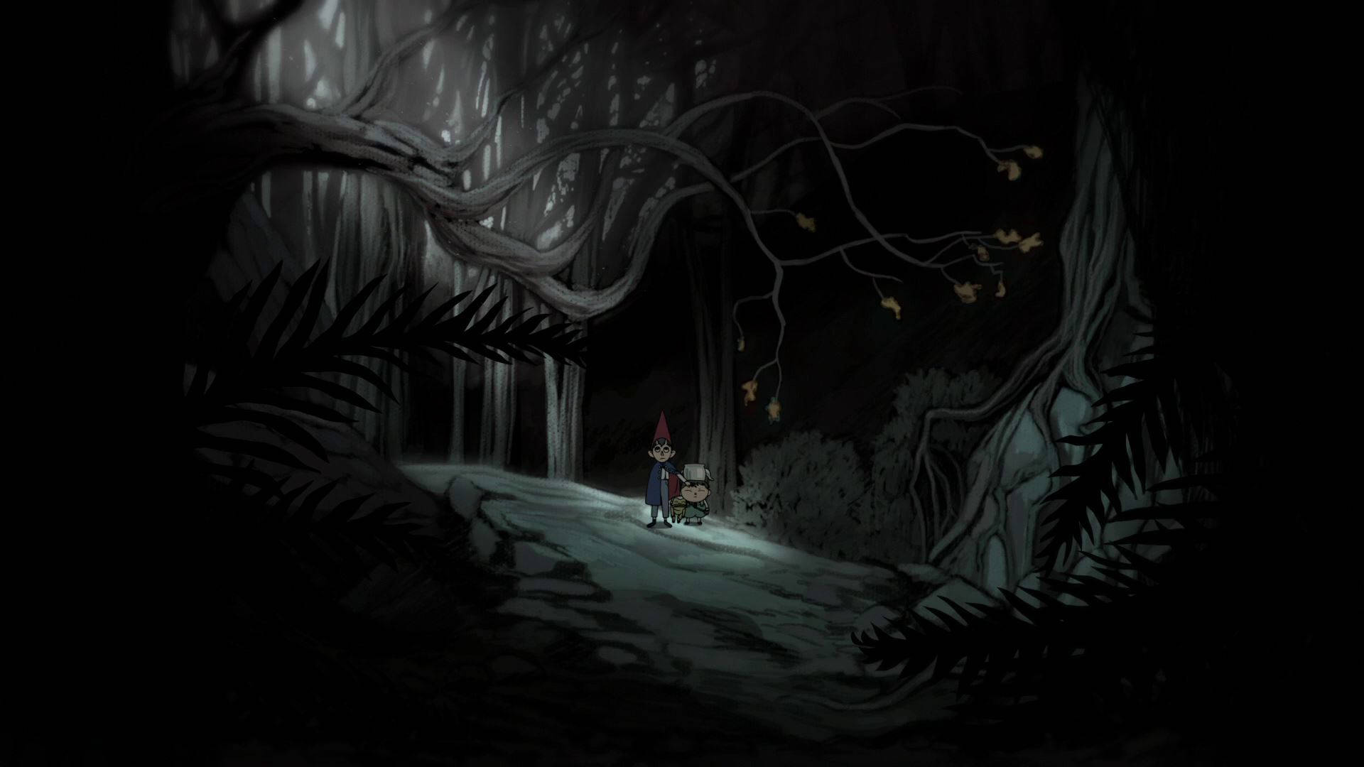 Wirt Greg Dark Gloomy Forest Over The Garden Wall Background