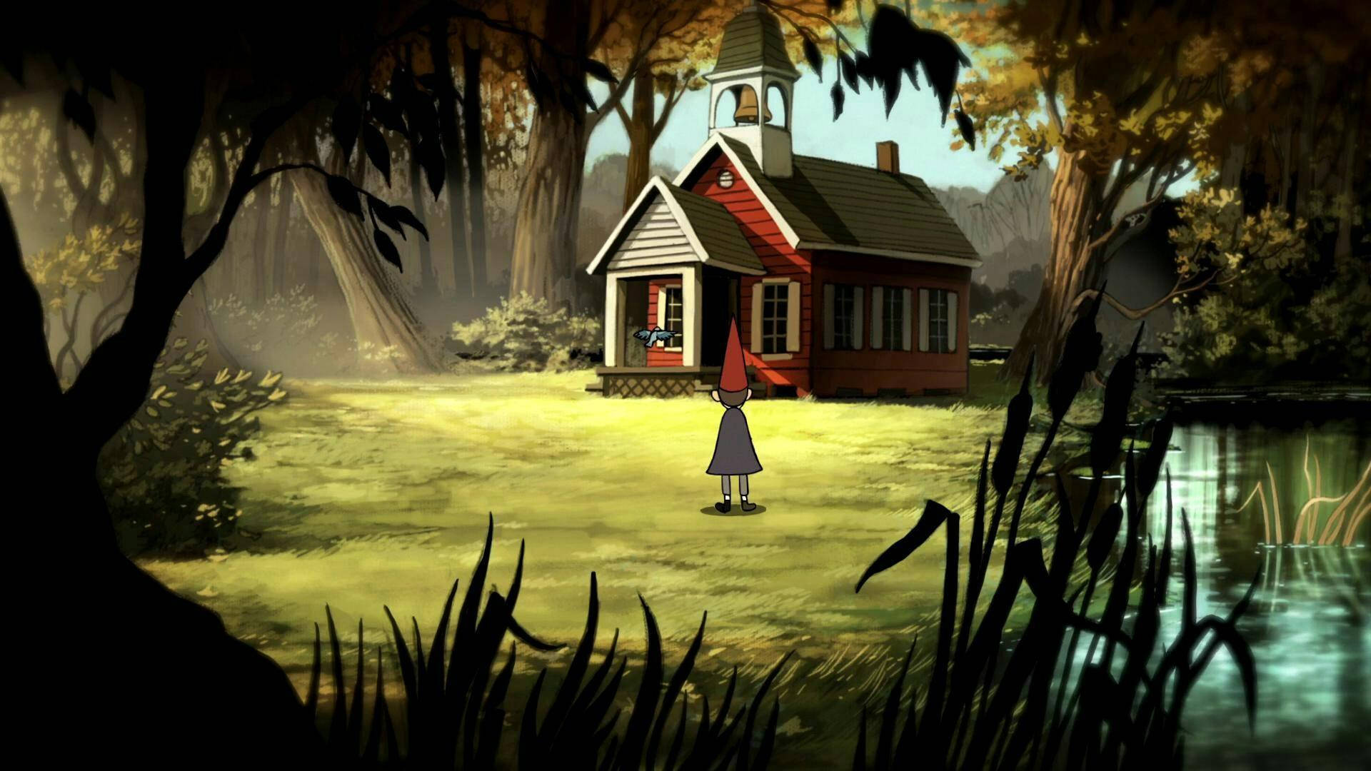 Wirt Looking At House Over The Garden Wall Background