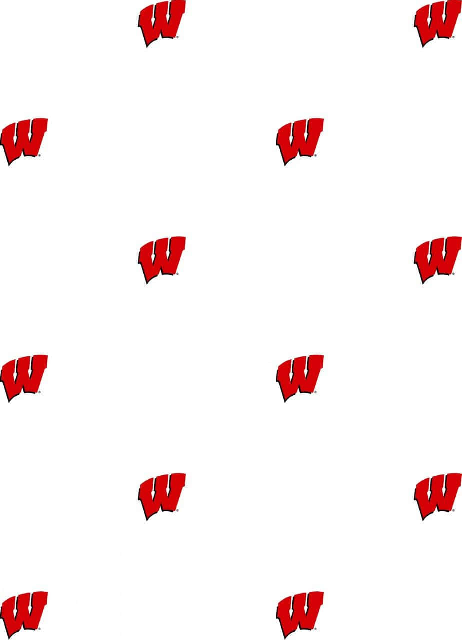Wisconsin Badgers Logo On A Red And White Background Background