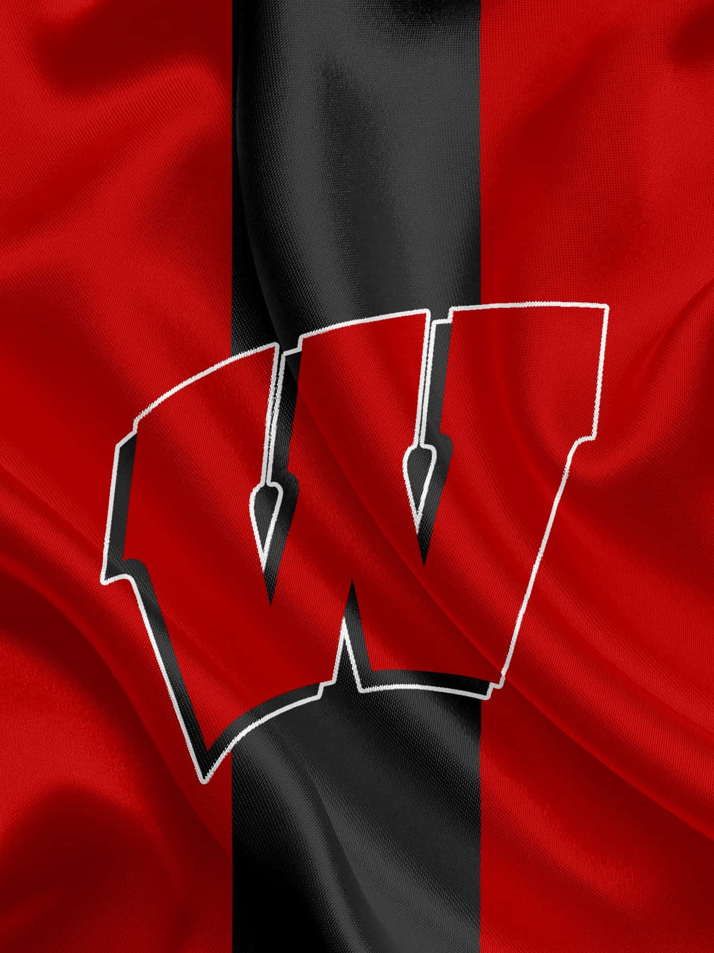 Wisconsin Badgers Logo On A Vibrant Red Background Background