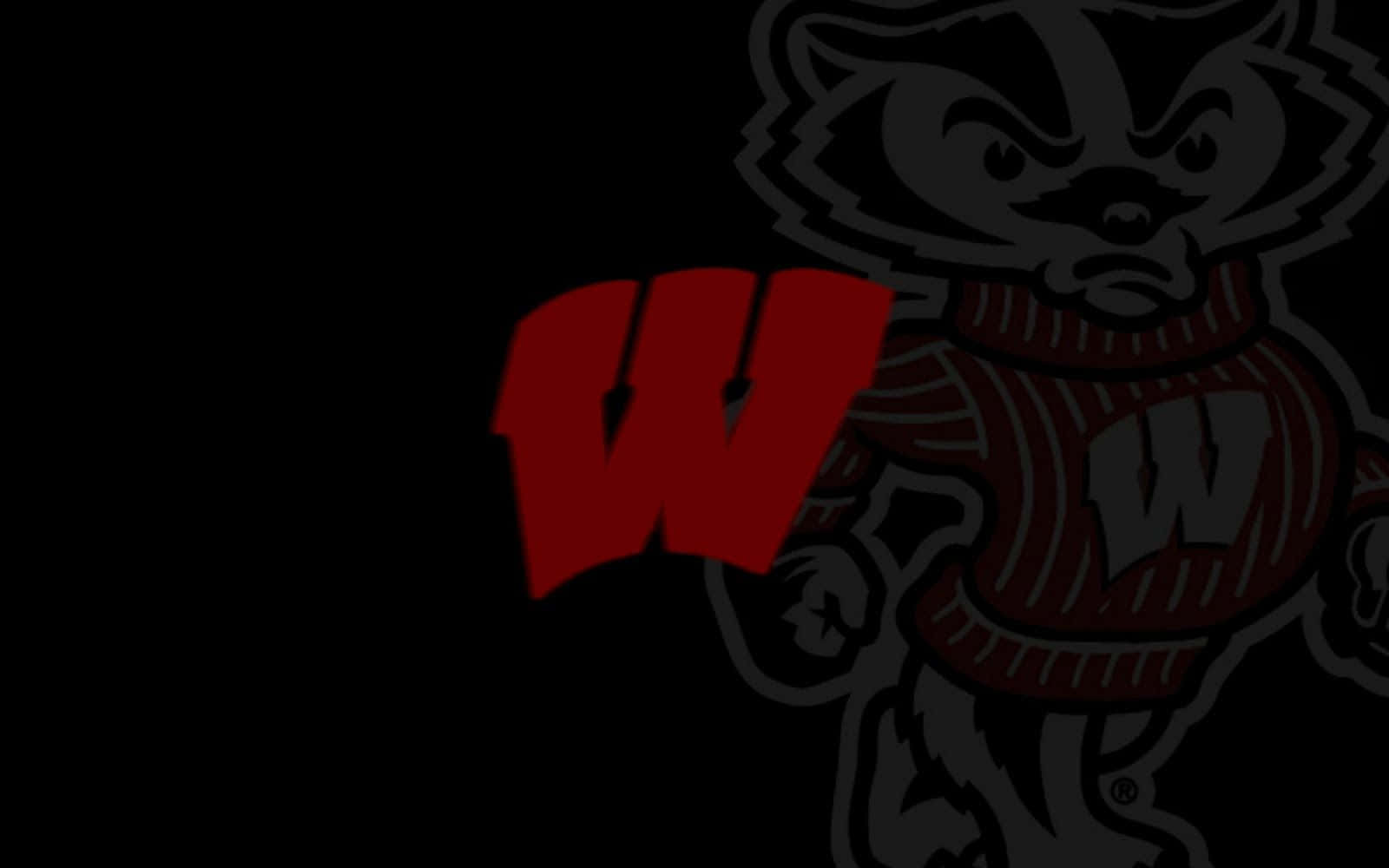 Wisconsin Badgers Logo On Football Field Background
