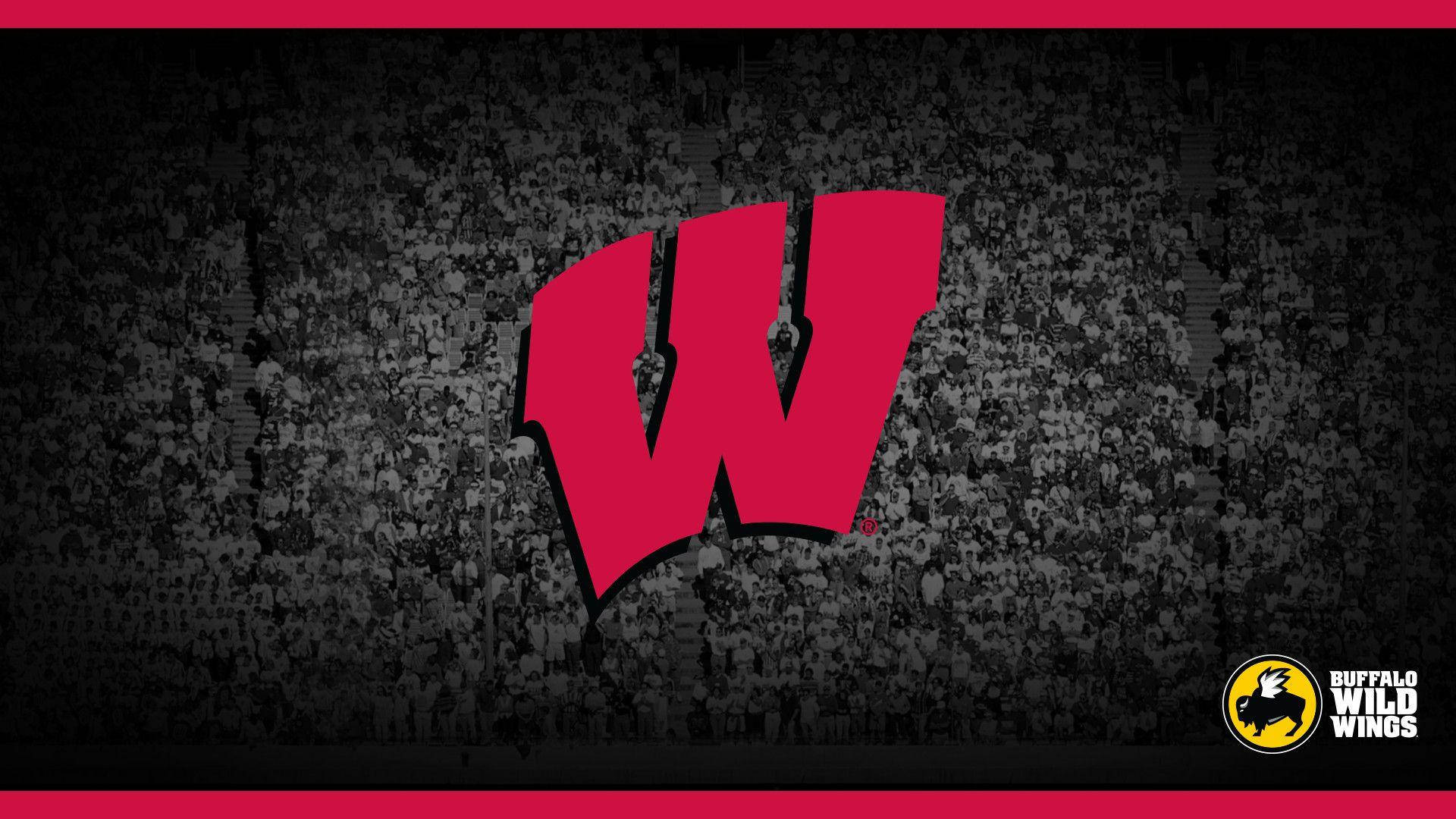 Wisconsin Badgers Red Black Background