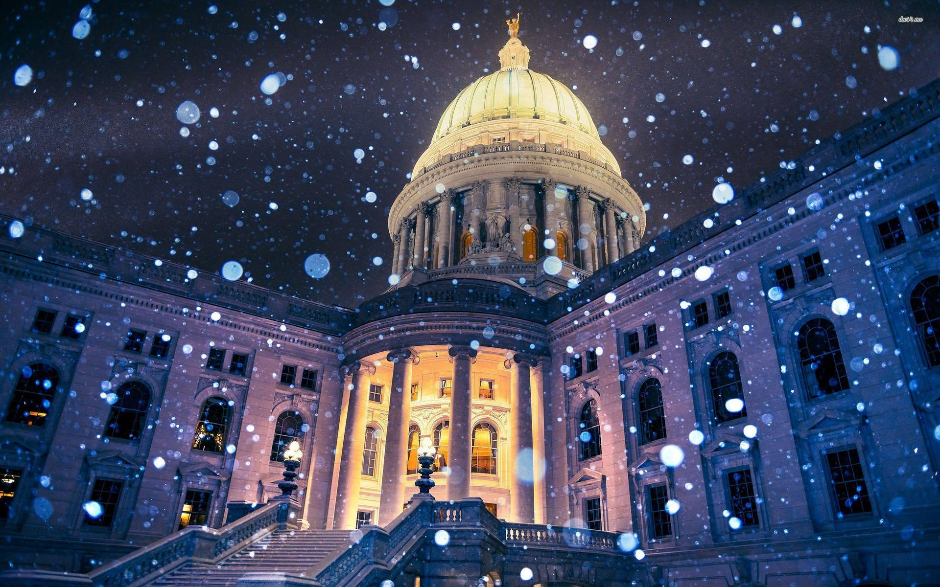 Wisconsin Winter Lights Background