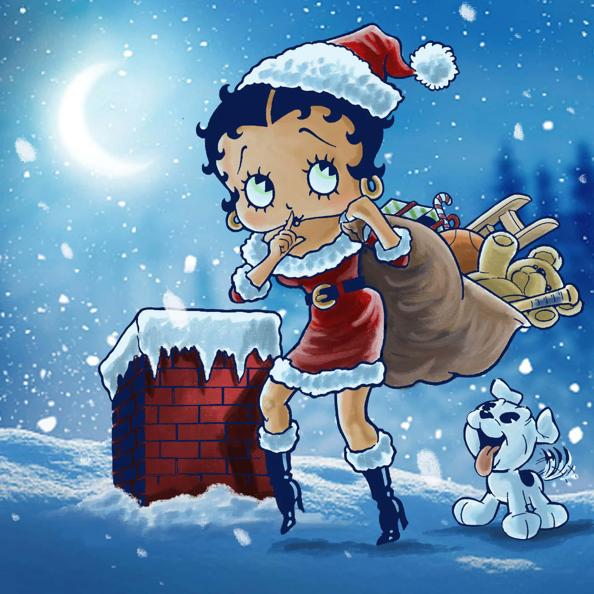 Wishing You The Happiest Of Holiday Seasons From Betty Boop Background