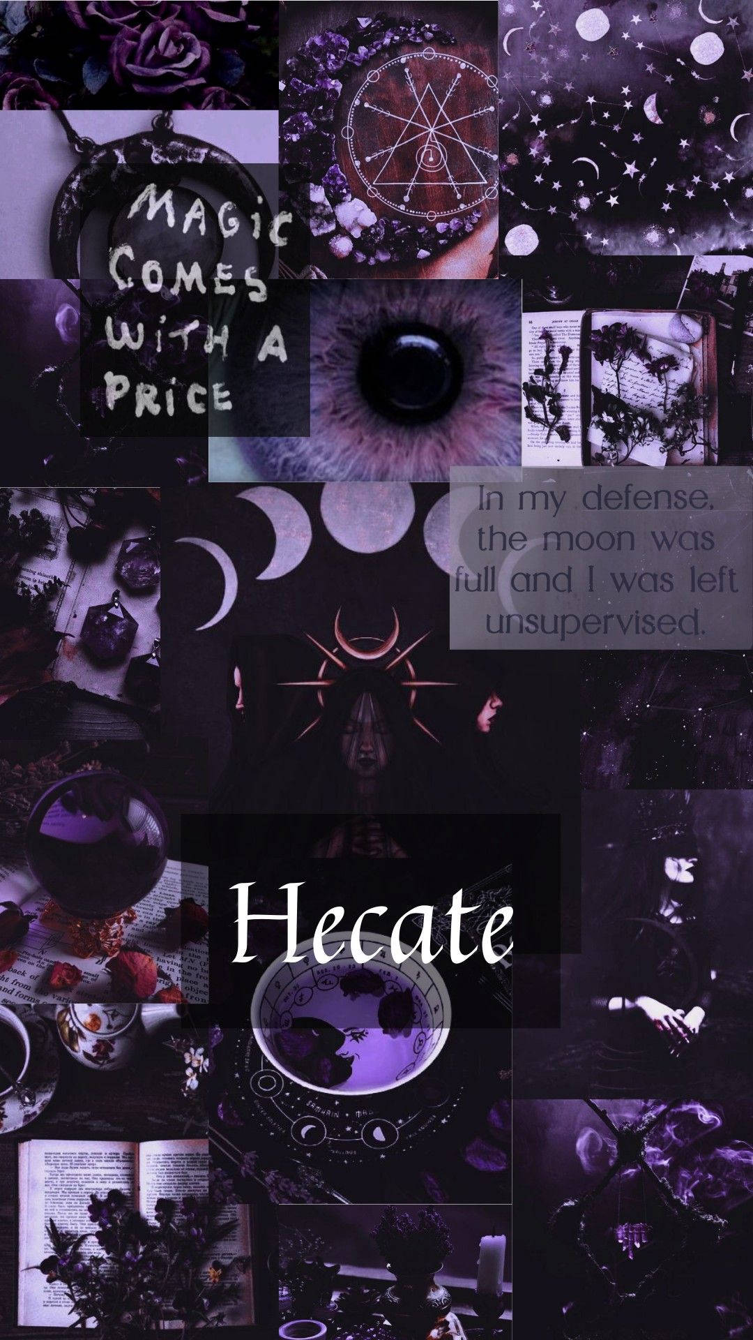 Witchcraft Violet Collage Background