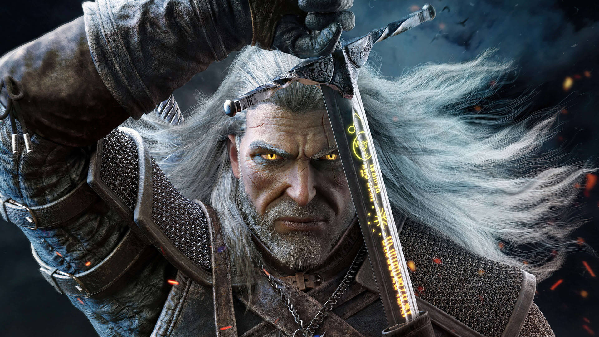 Witcher 3 4k Geralt And Sword Background