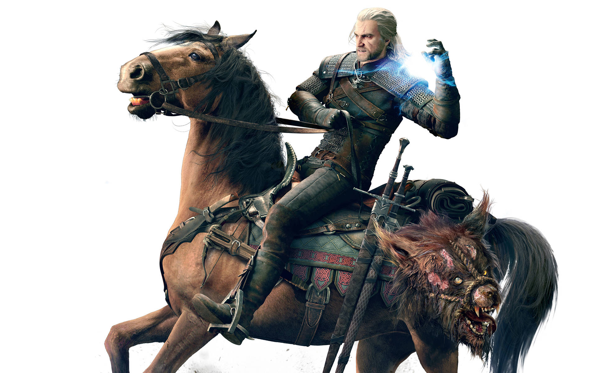 Witcher 3 4k Geralt Horseriding Background