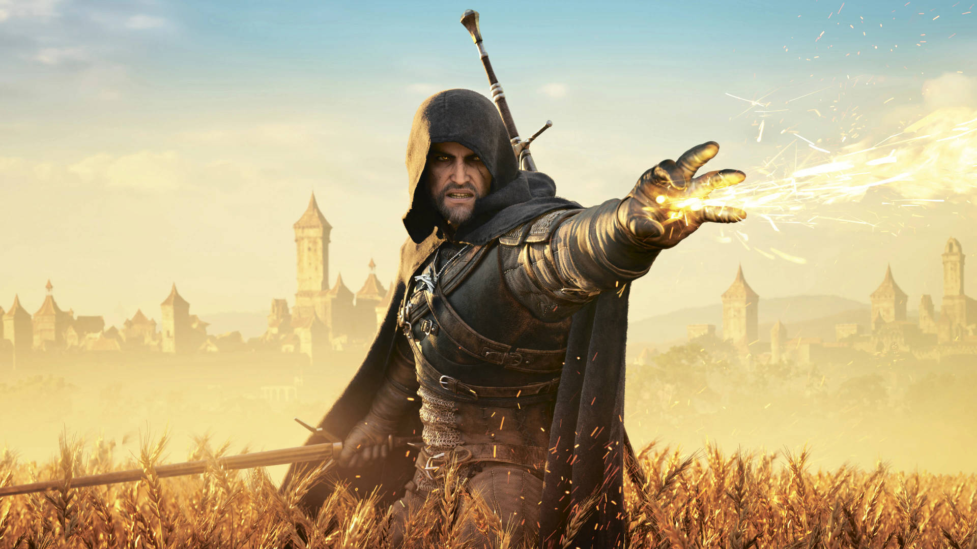Witcher 3 4k Geralt In Field Background