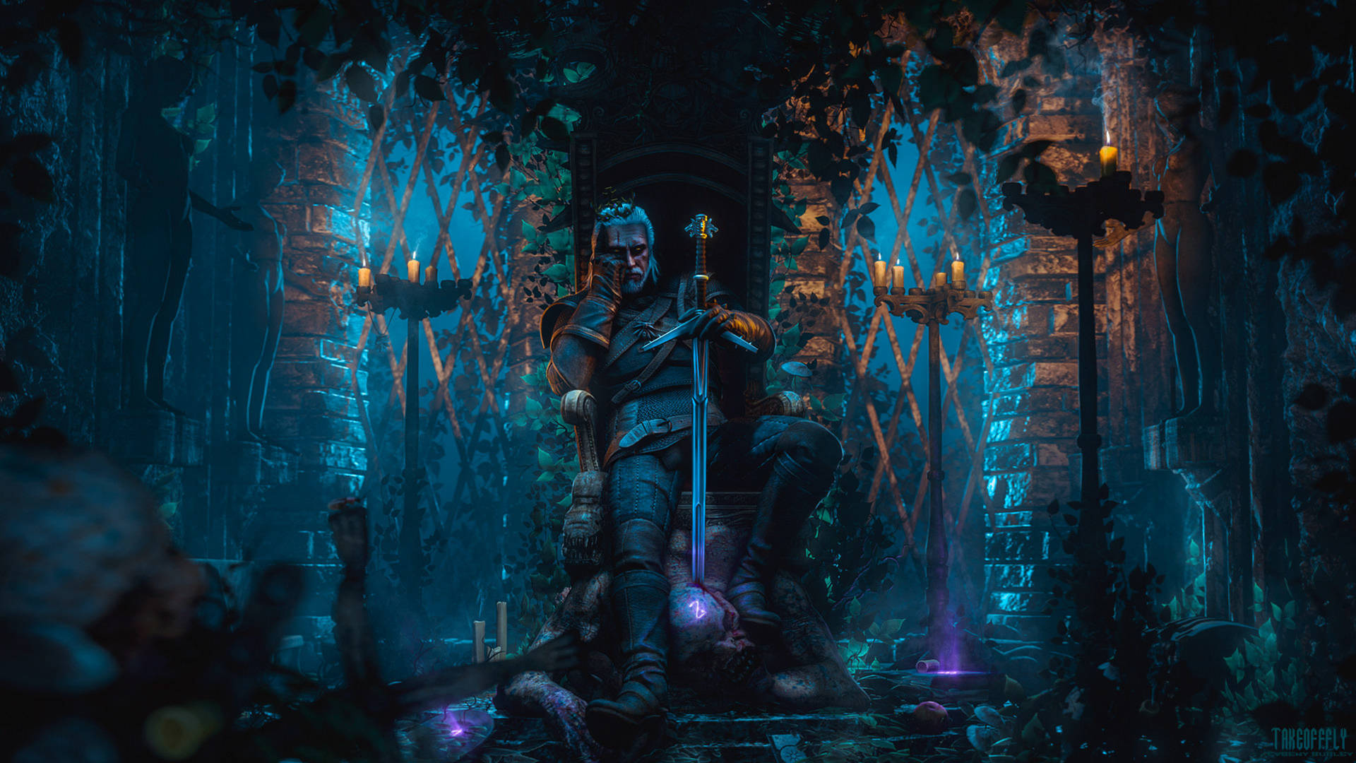 Witcher 3 4k Geralt On Throne