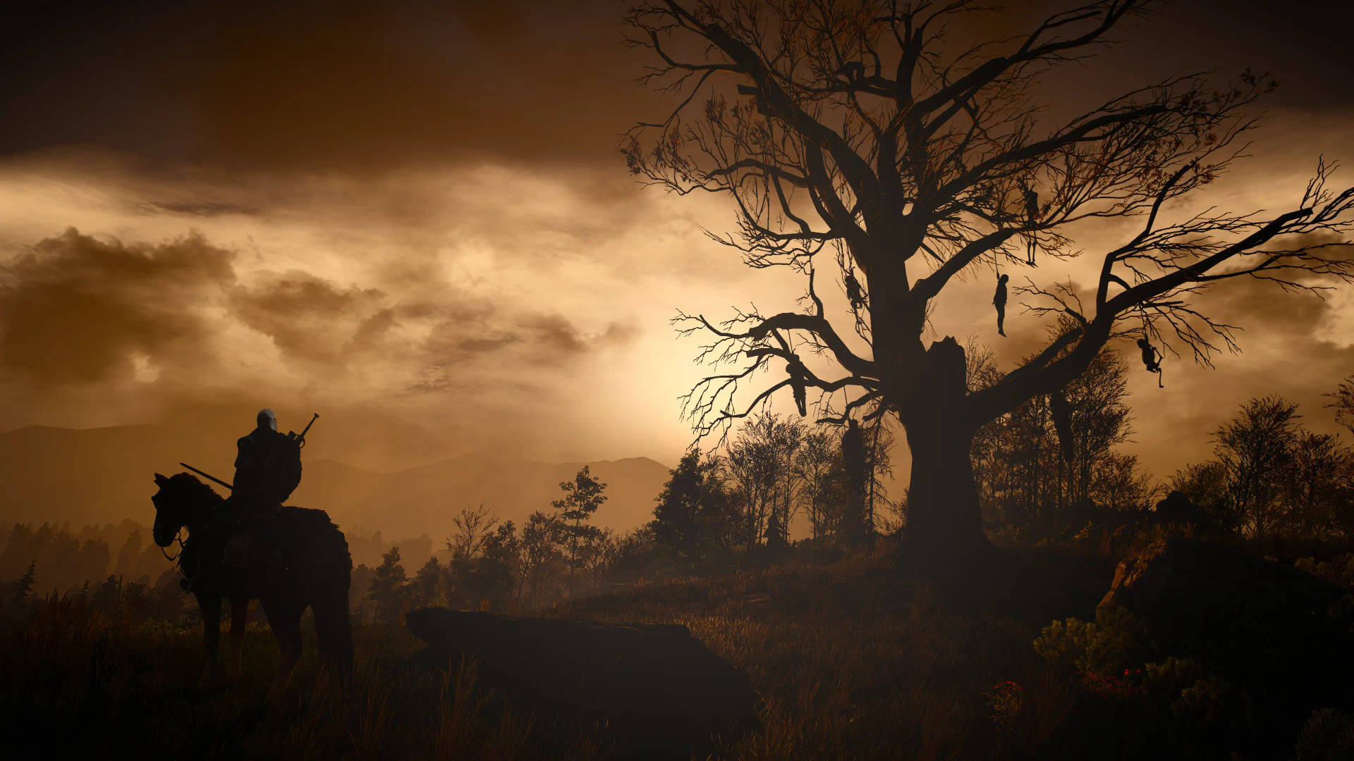 Witcher 3 4k Hanged Man's Tree Background