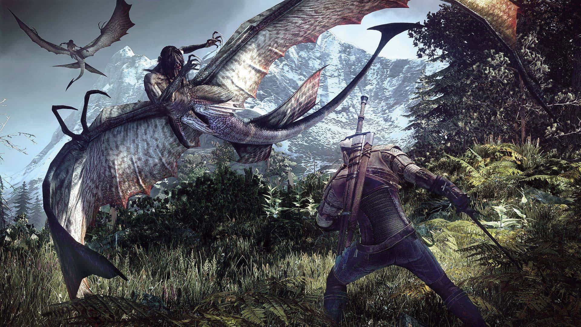 Witcher 3 Desktop Flying Monsters Background
