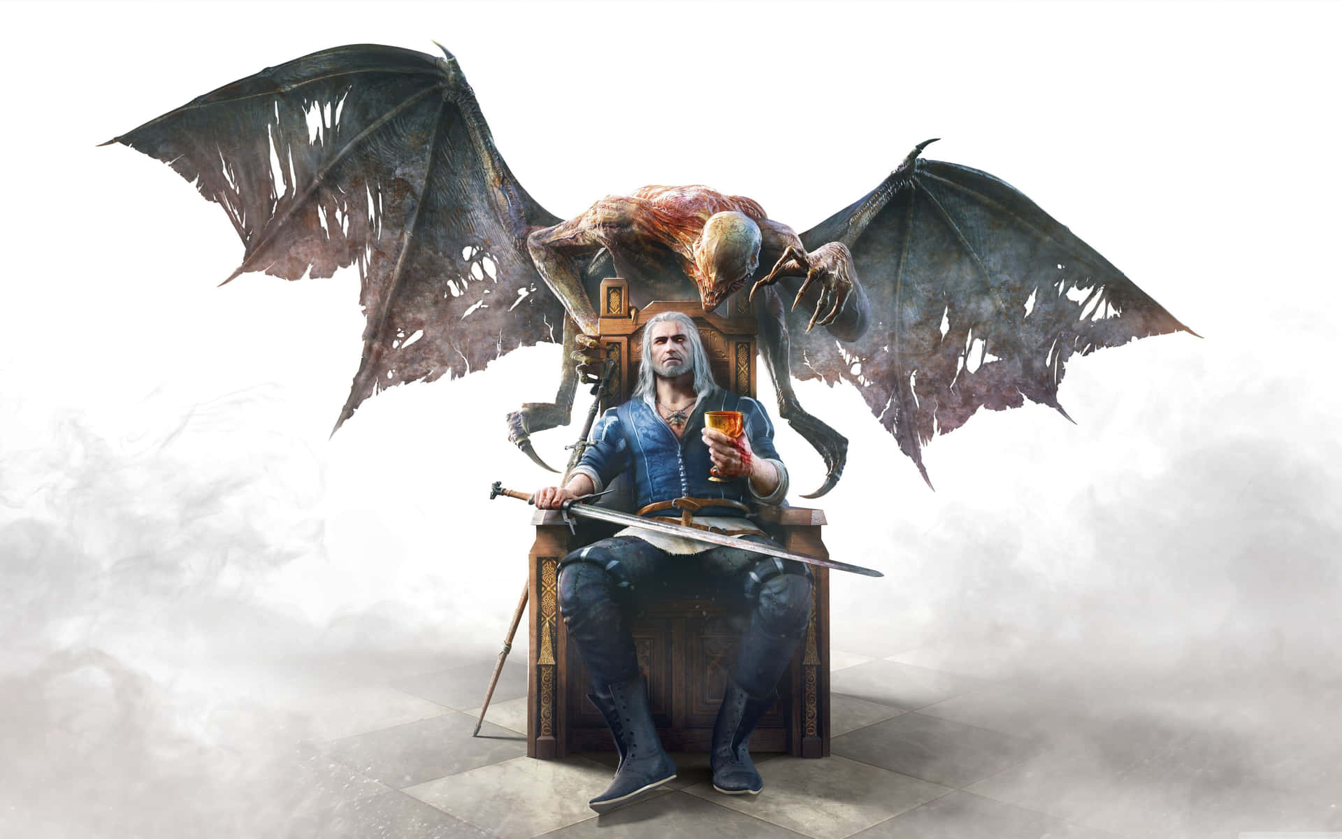 Witcher 3 Desktop Geralt Bat Art Background