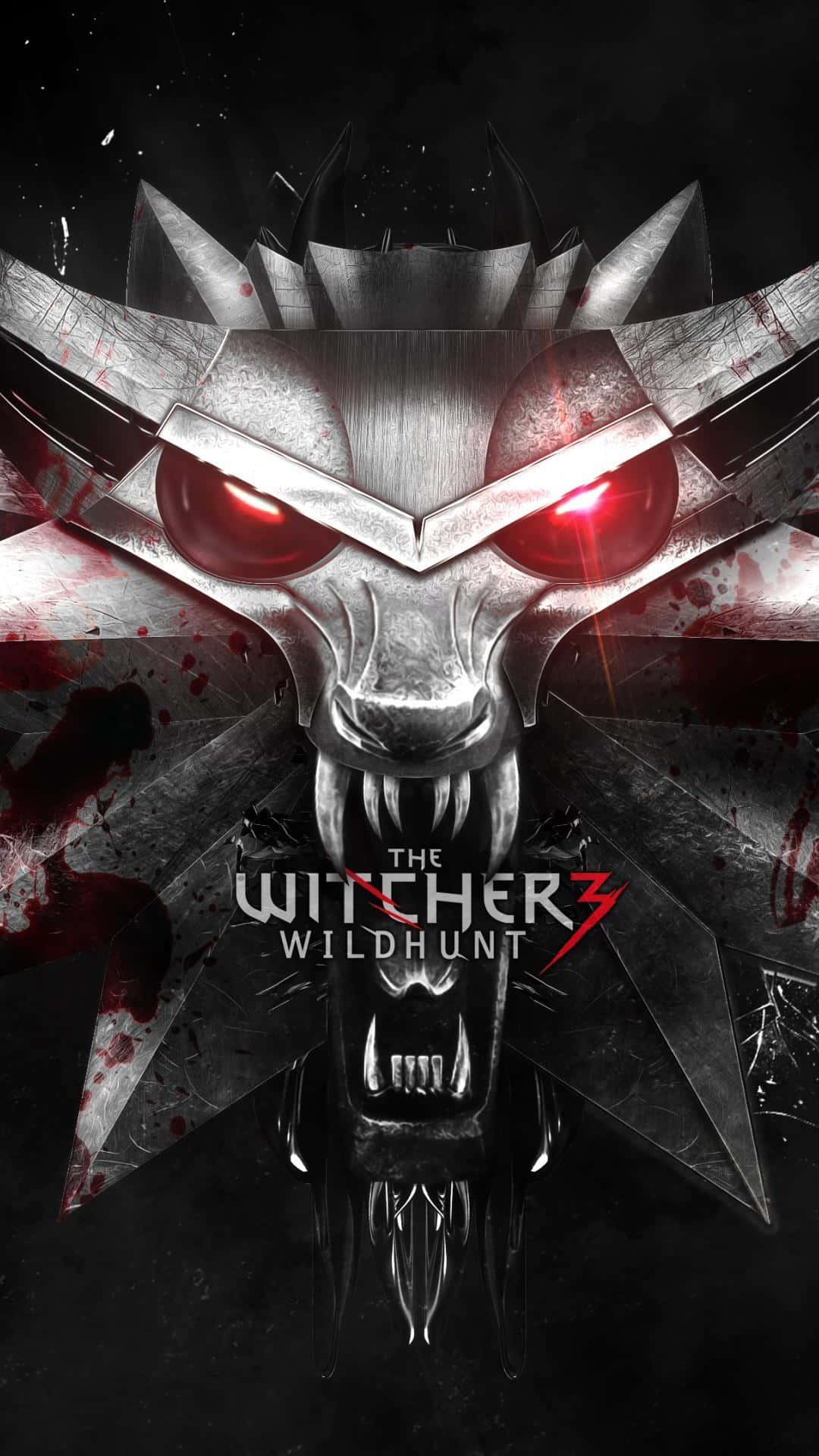 Witcher 3 Silver Medallion Logo Phone Background