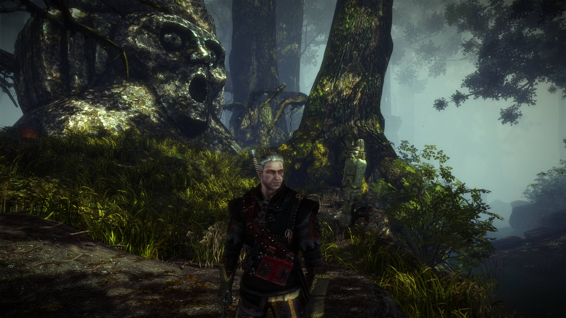 Witcher 4k Geralt In Forest Background