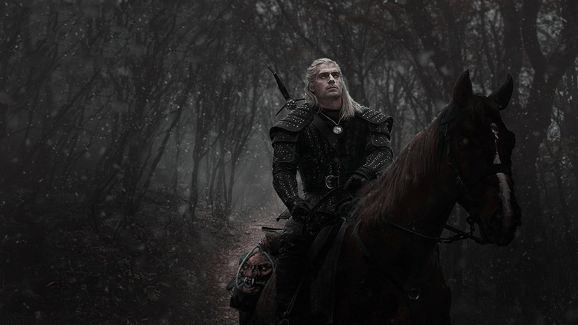 Witcher 4k Geralt Riding Horse Background