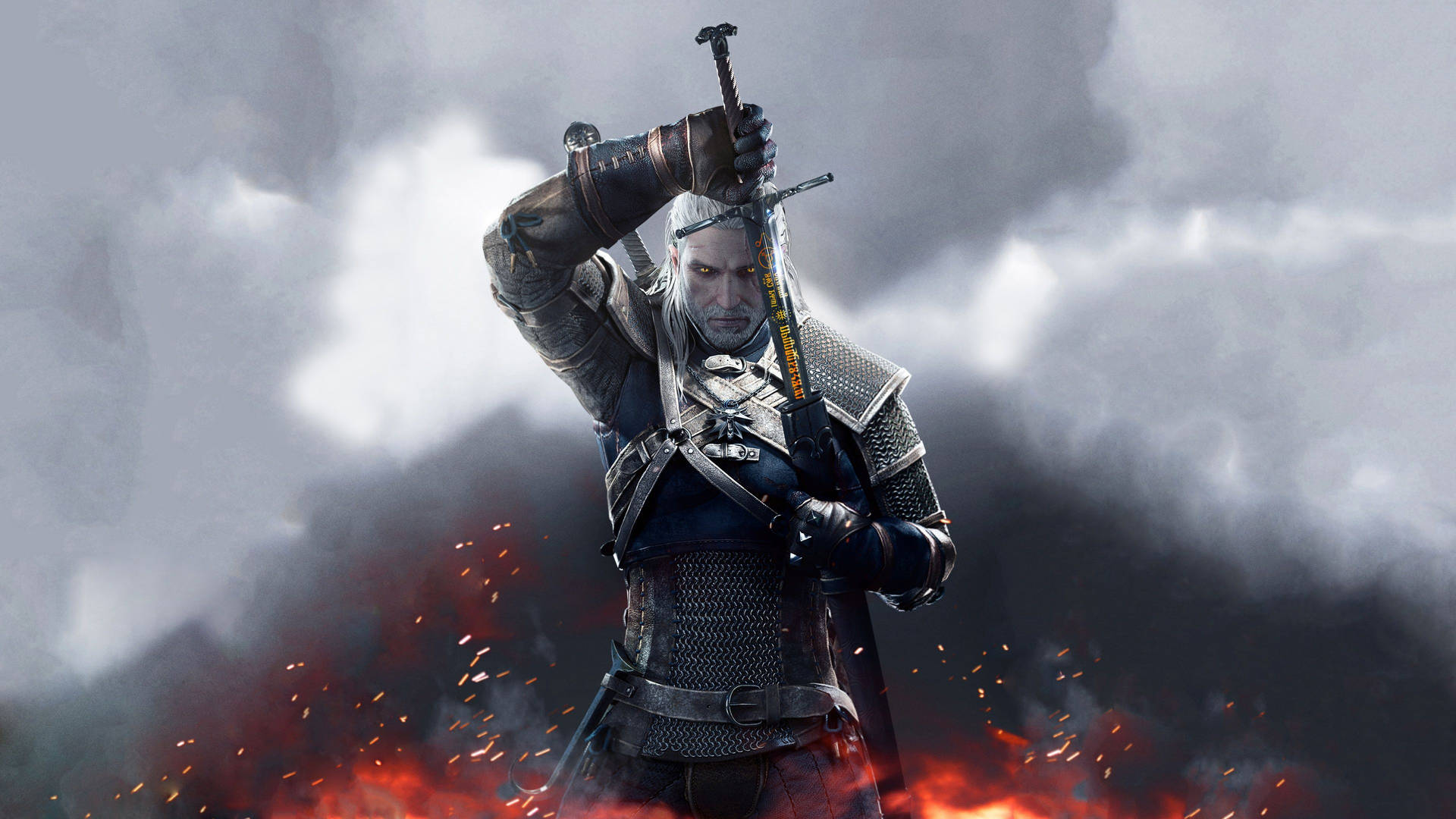 Witcher 4k Geralt Zireael Sword