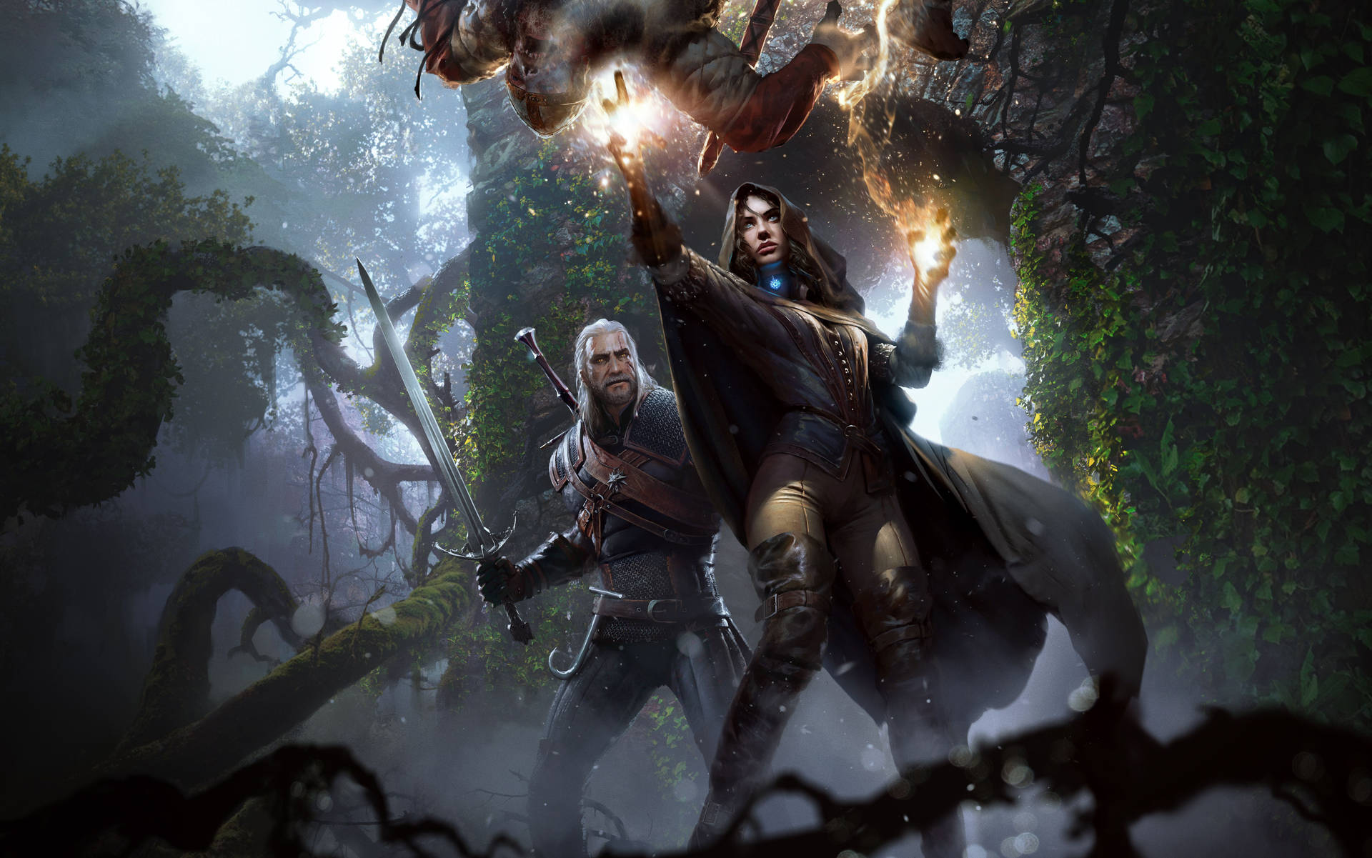 Witcher 4k Yennefer And Geralt Background