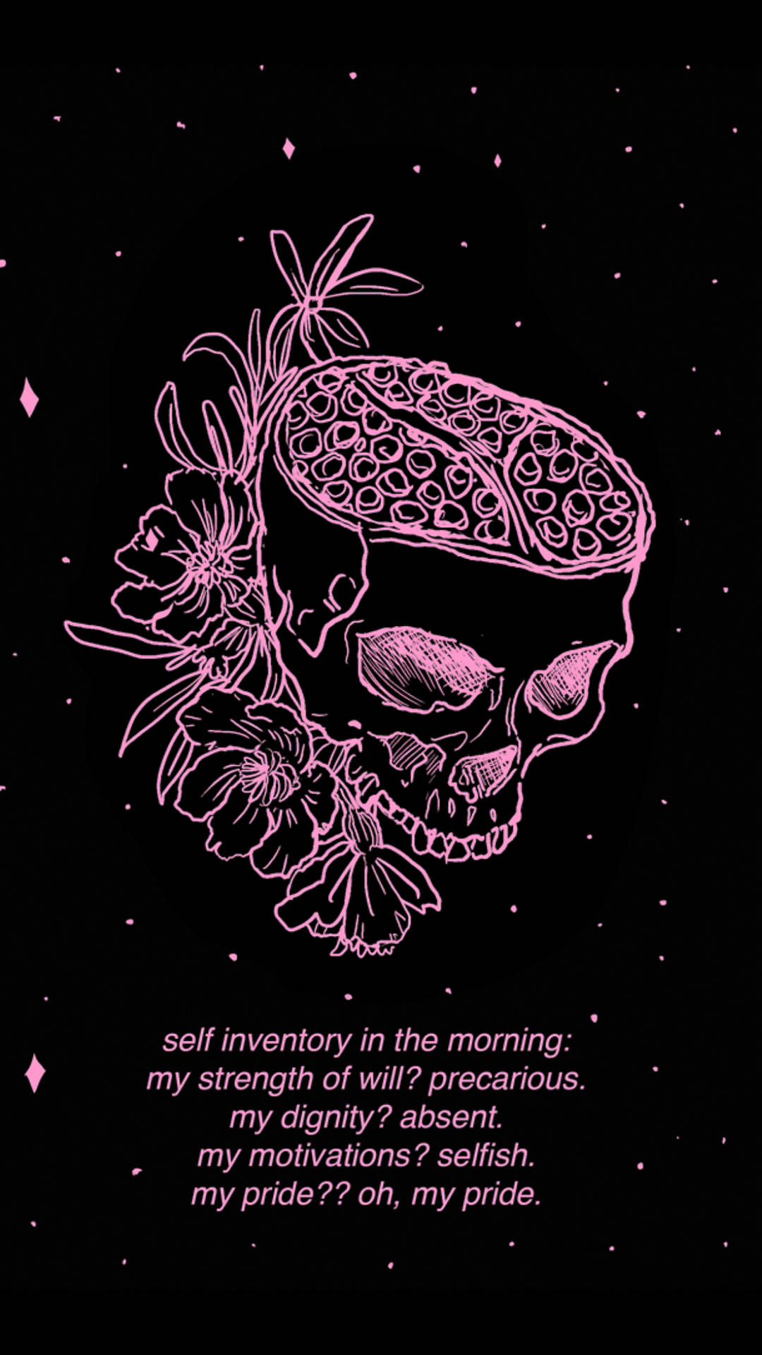 Witchy Aesthetic Pink Skull Background