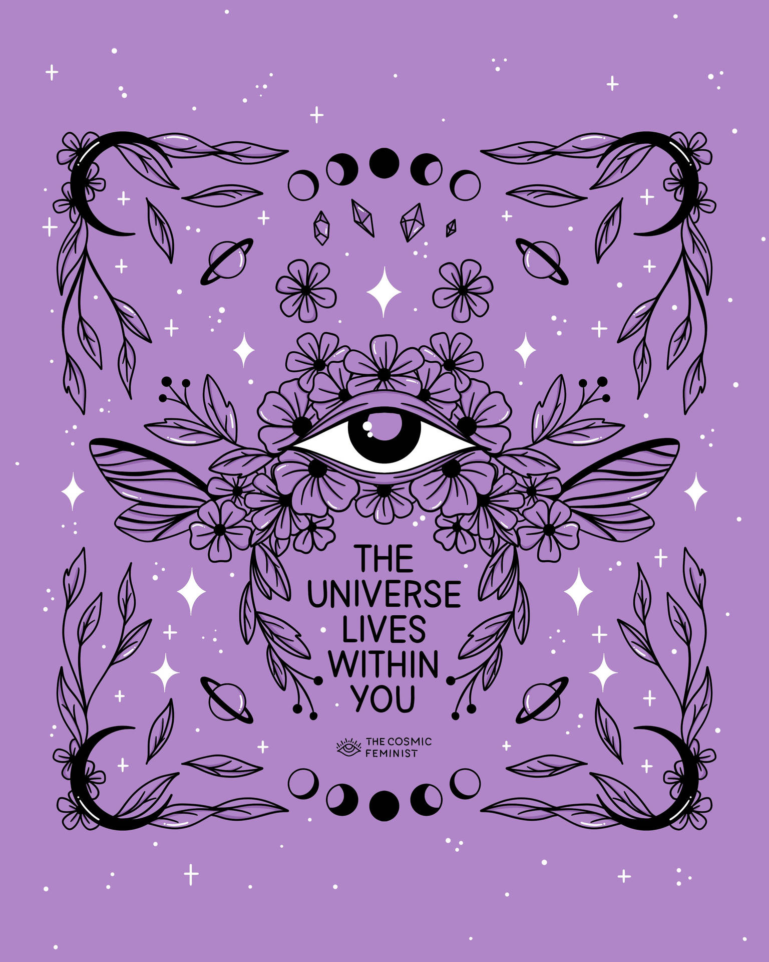 Witchy Aesthetic Purple Eye Background