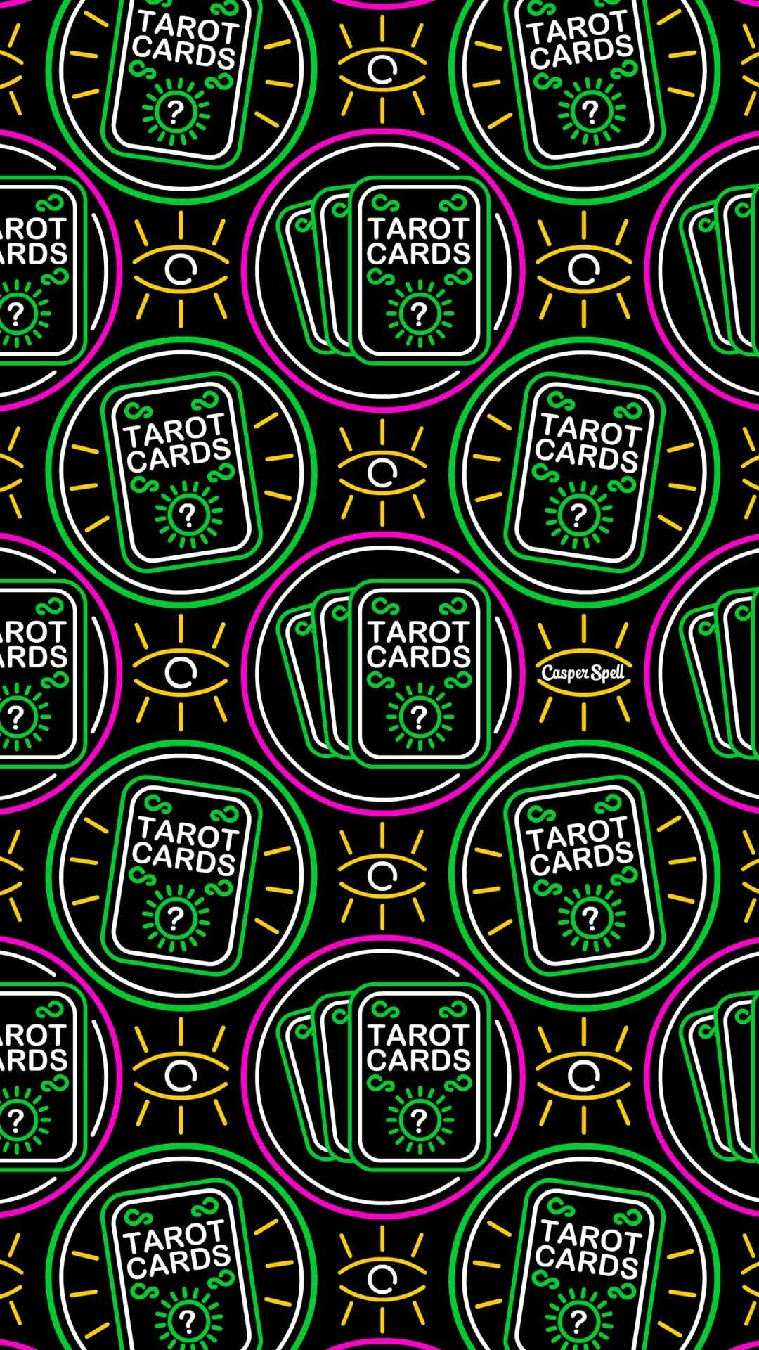 Witchy Aesthetic Tarot Cards Pattern Background